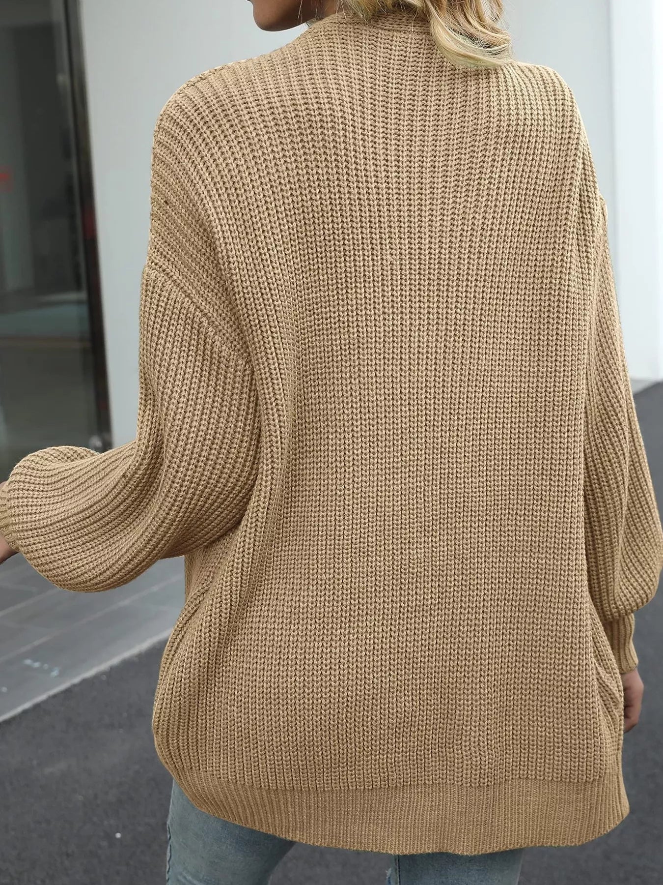 Chunky Knit Open Front Cardigan - PBNJ FASHIONS