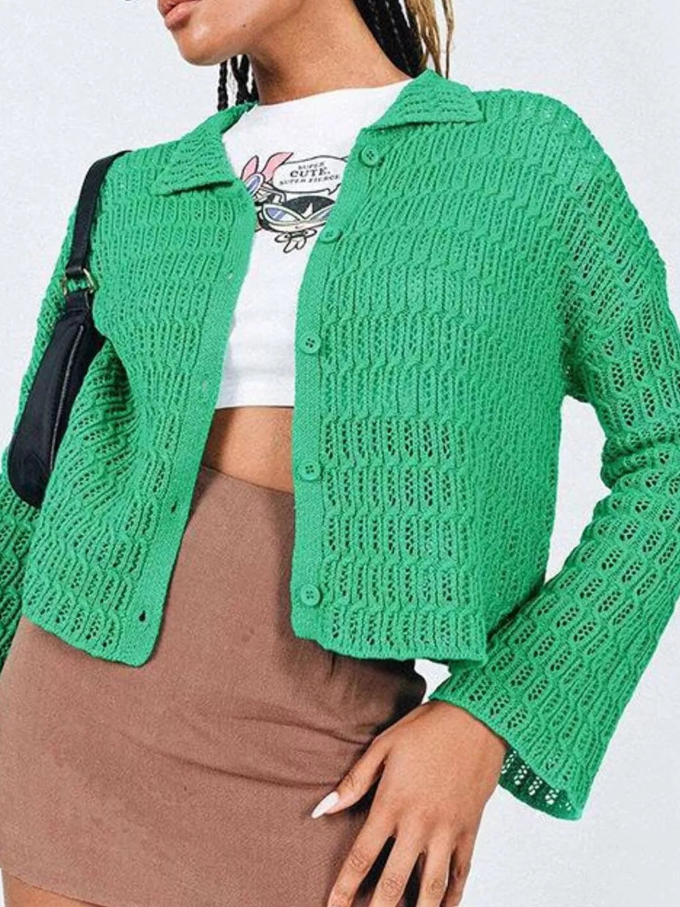 Knit Button - Down Cardigan - PBNJ FASHIONS