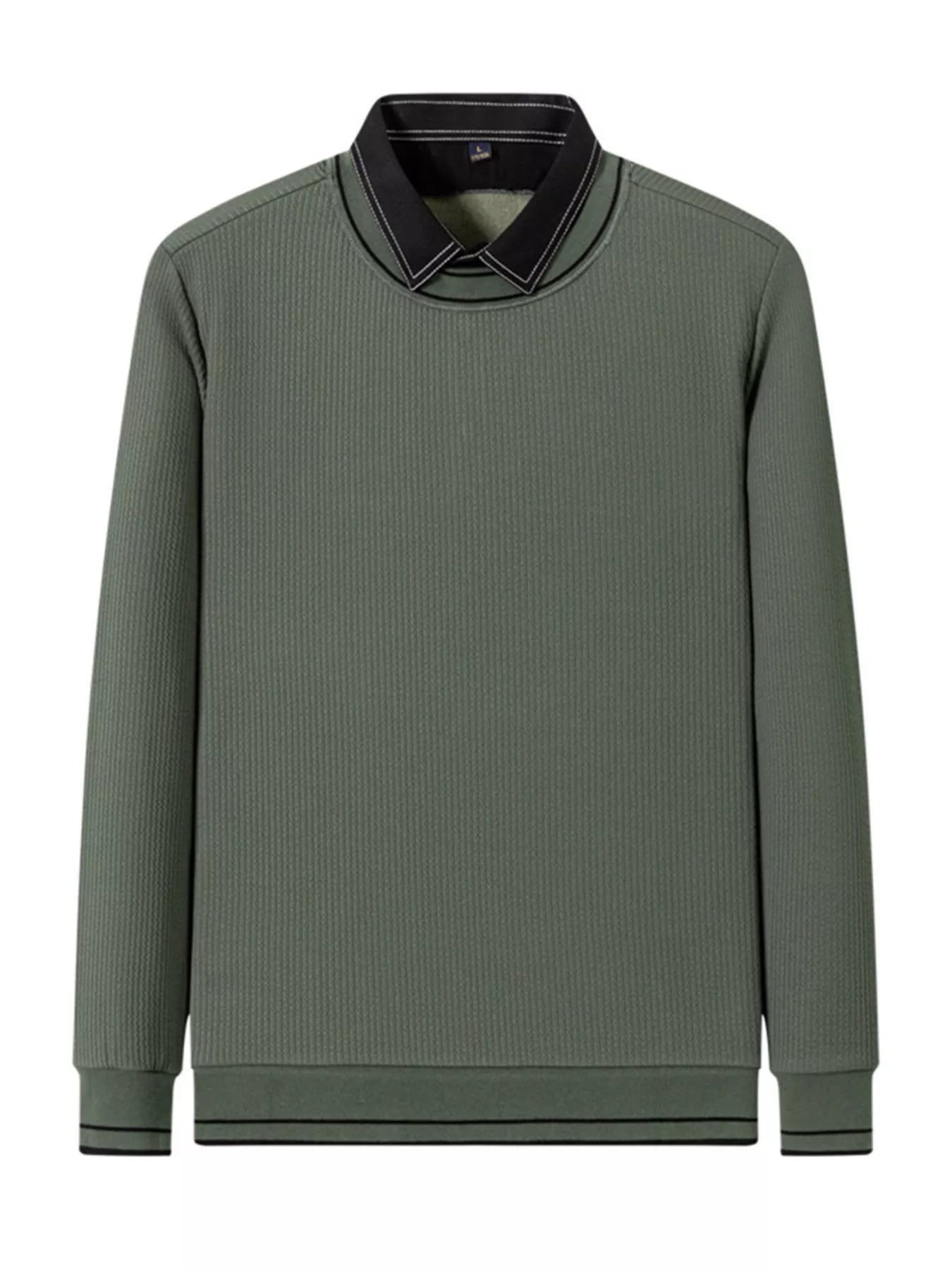 Men's Plus Size Collared Neck Ribbed Sweater - PBNJ FASHIONS