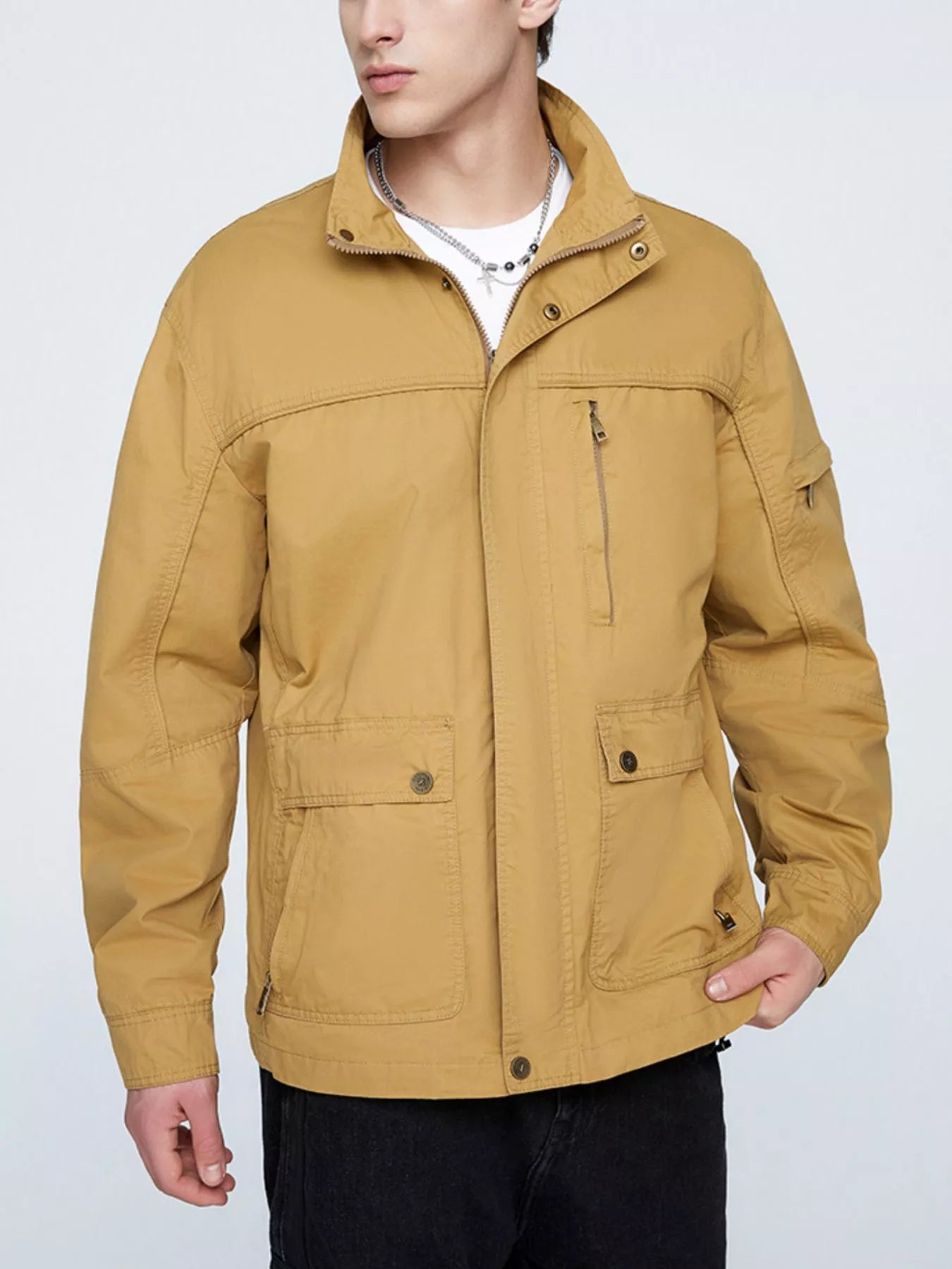Men's Plus Size Casual Zip Up Lightweight Jacket - PBNJ FASHIONS