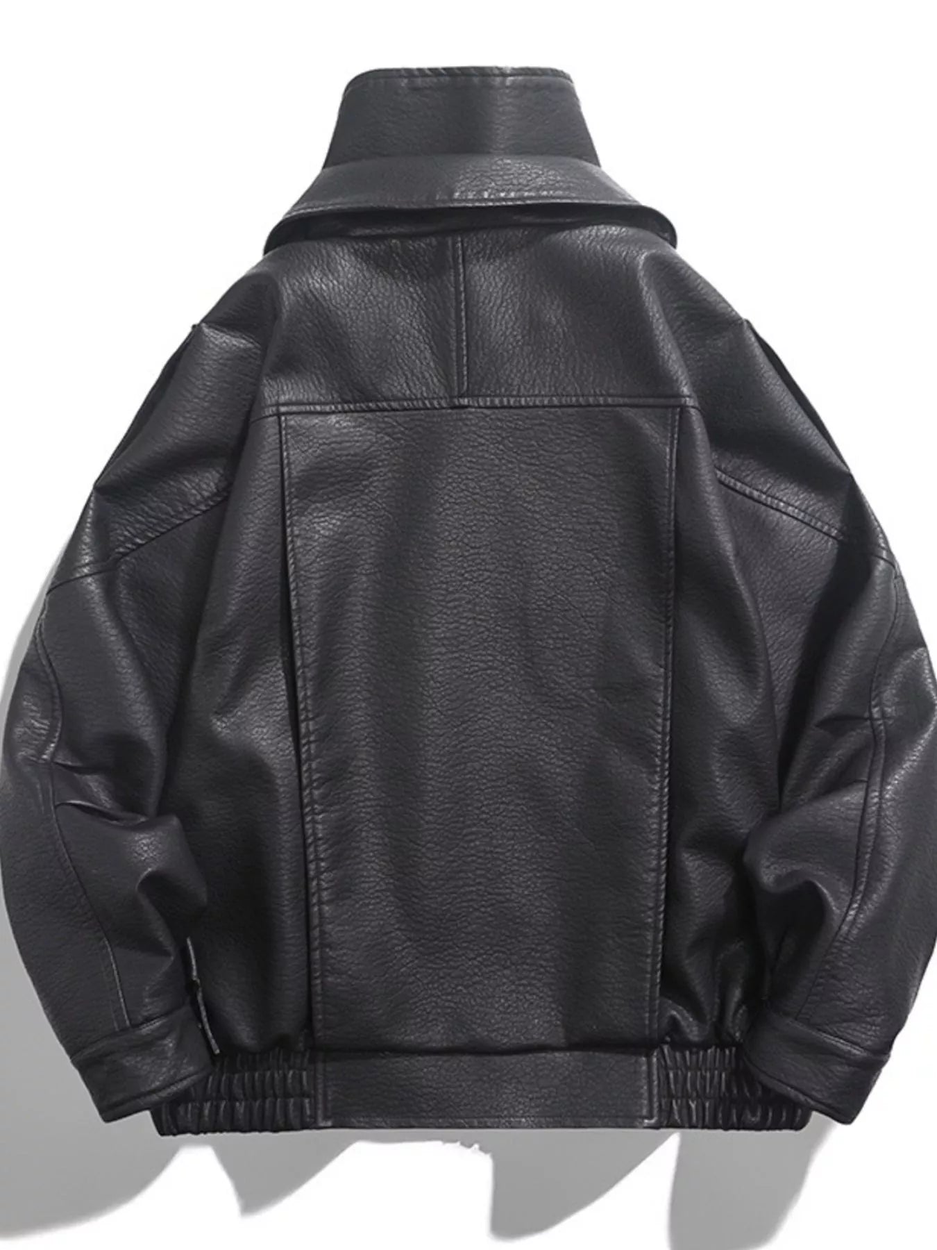 Men's Zip Up Leather Moto Jacket - PBNJ FASHIONS