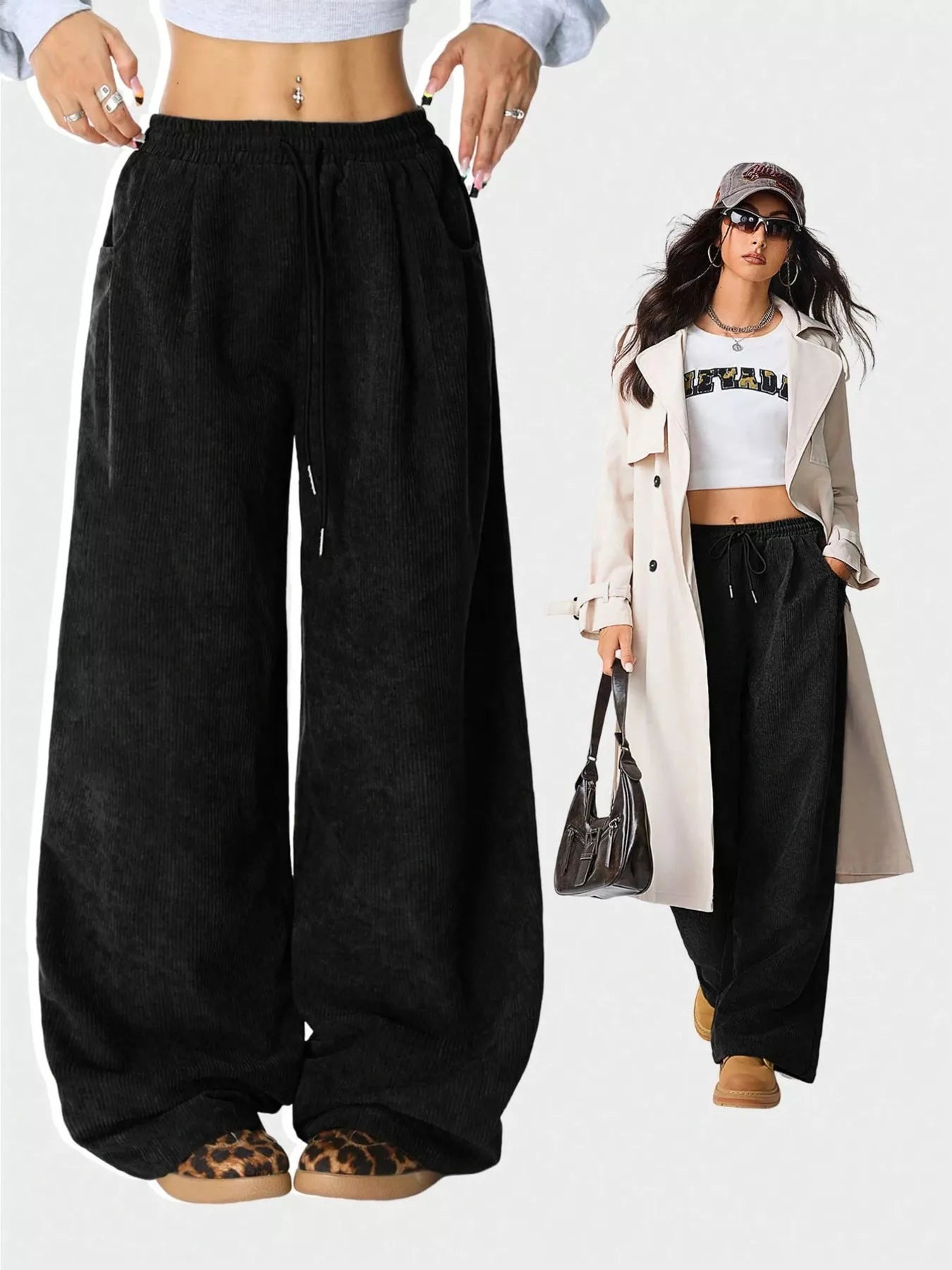 Casual Corduroy Wide Leg Pants - PBNJ FASHIONS