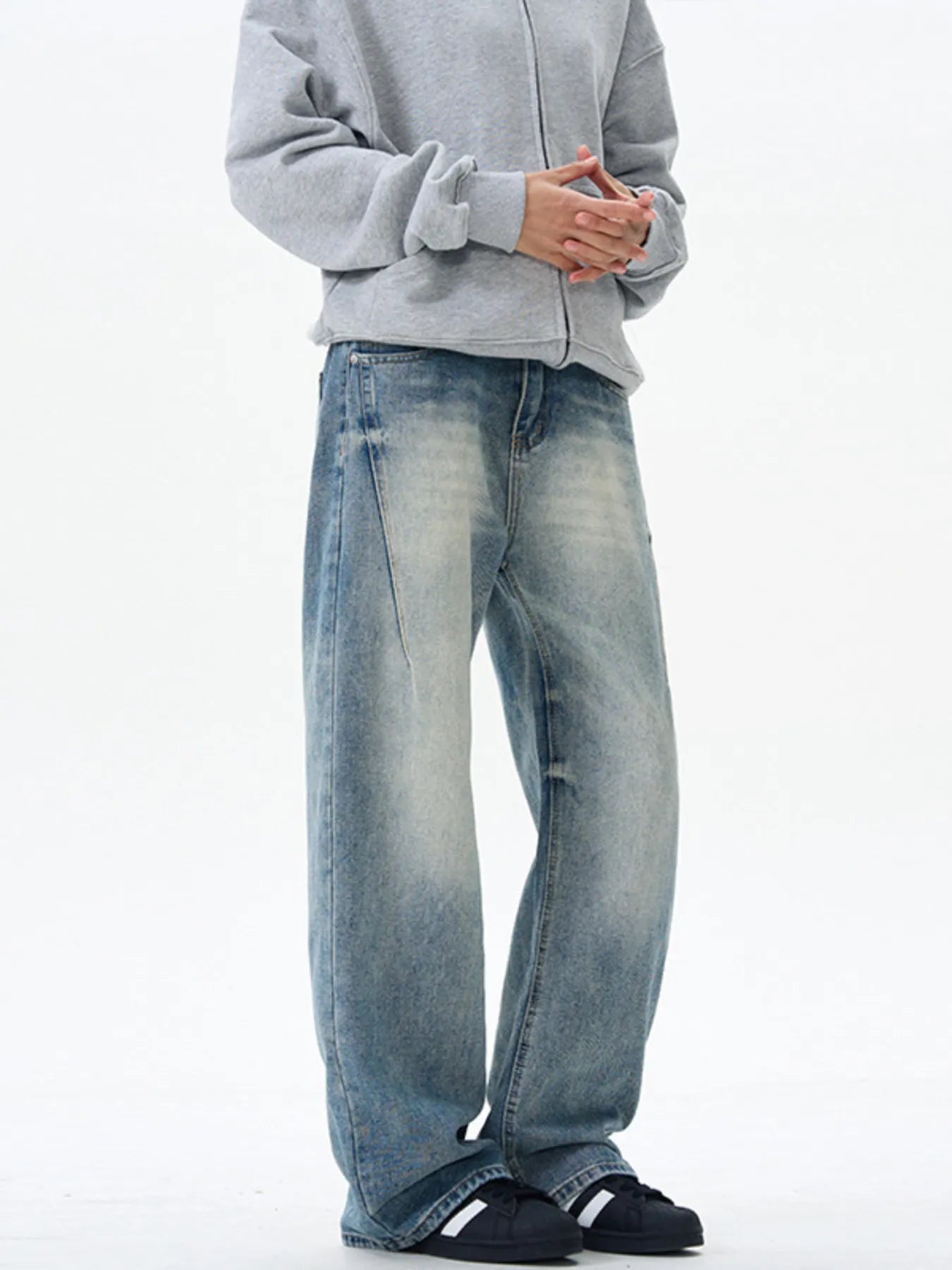 Men's Wash Wide Leg Jeans - PBNJ FASHIONS