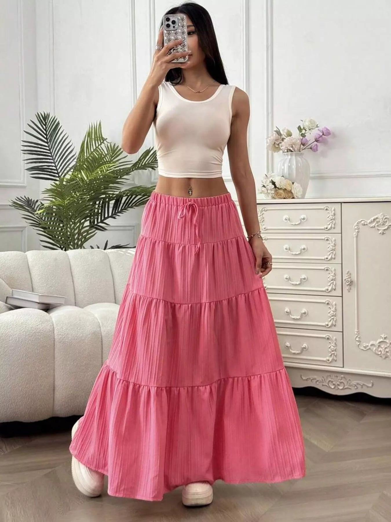 Flowy Tiered Maxi Skirt - PBNJ FASHIONS