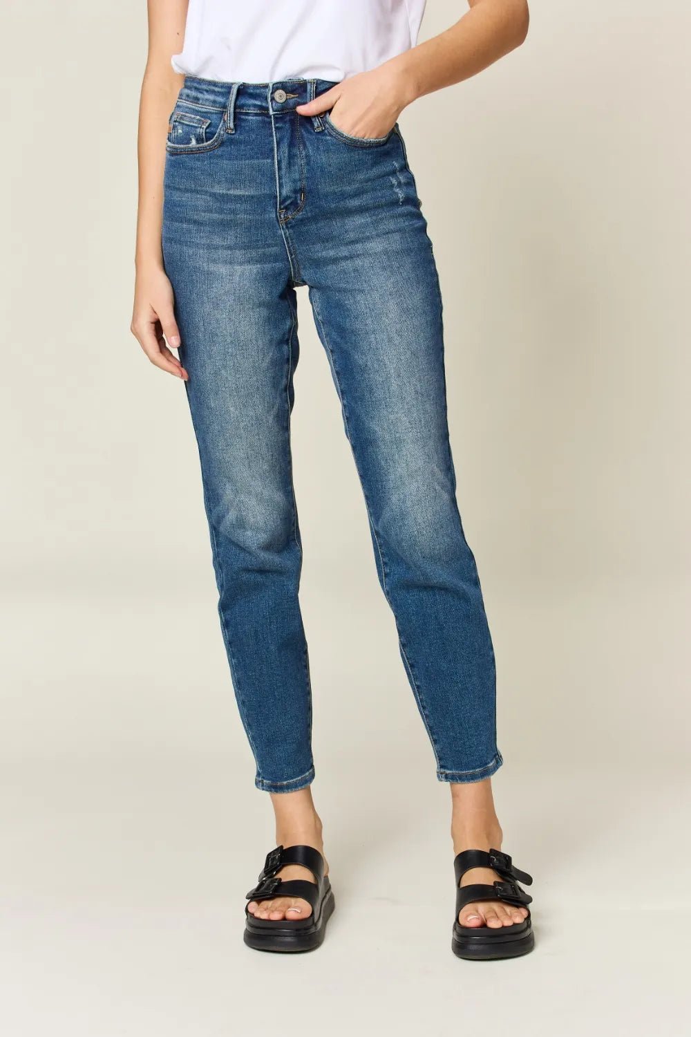 Judy Blue Full Size Tummy Control High Waist Slim Jeans - PBNJ FASHIONS