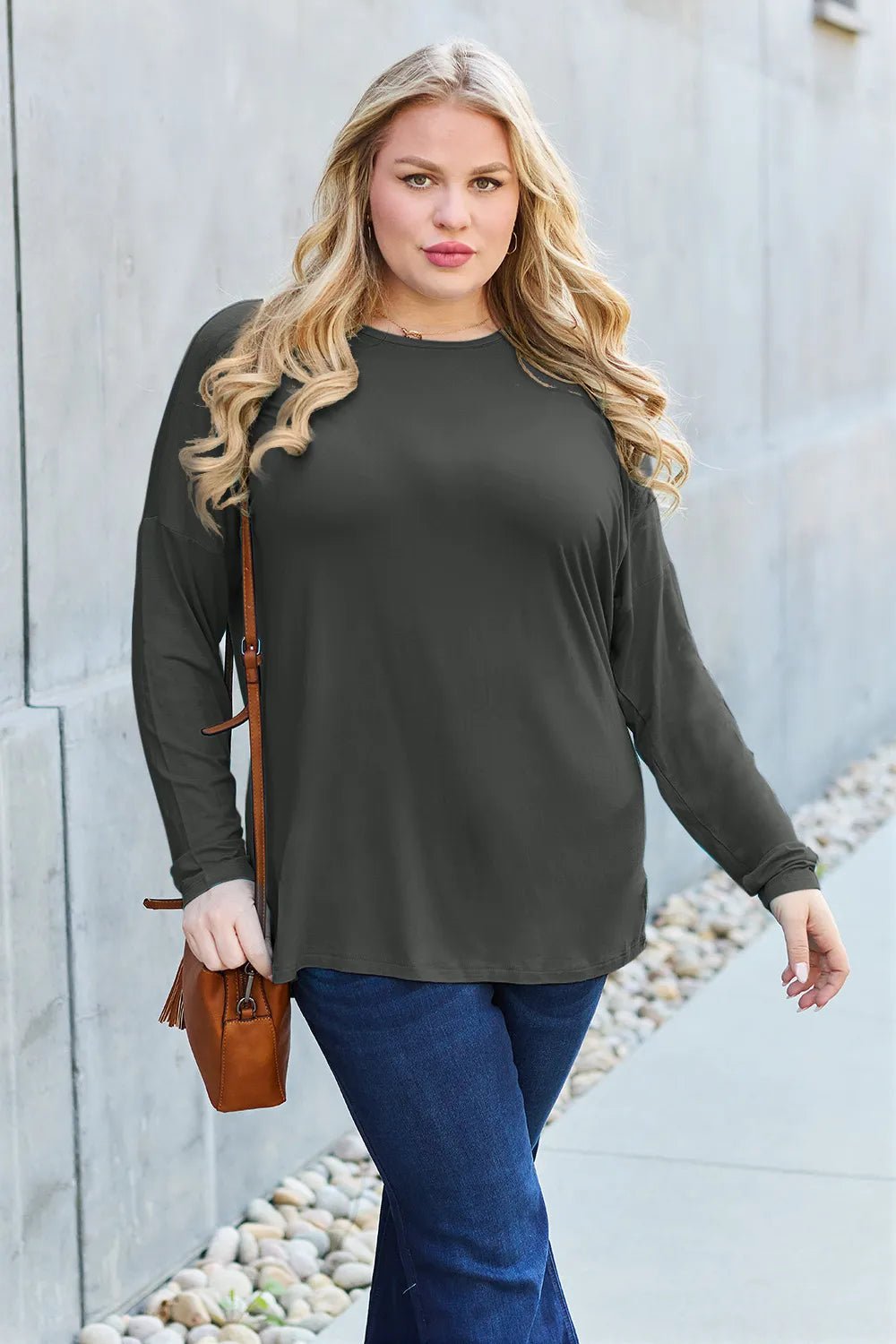 Basic Bae Full Size Round Neck Dropped Shoulder T-Shirt - PBNJ FASHIONS