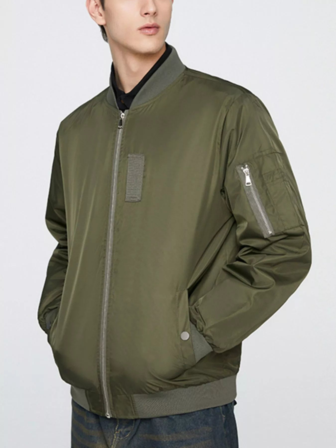 Men's Plus Size Zip Up Lightweight Bomber Jacket - PBNJ FASHIONS