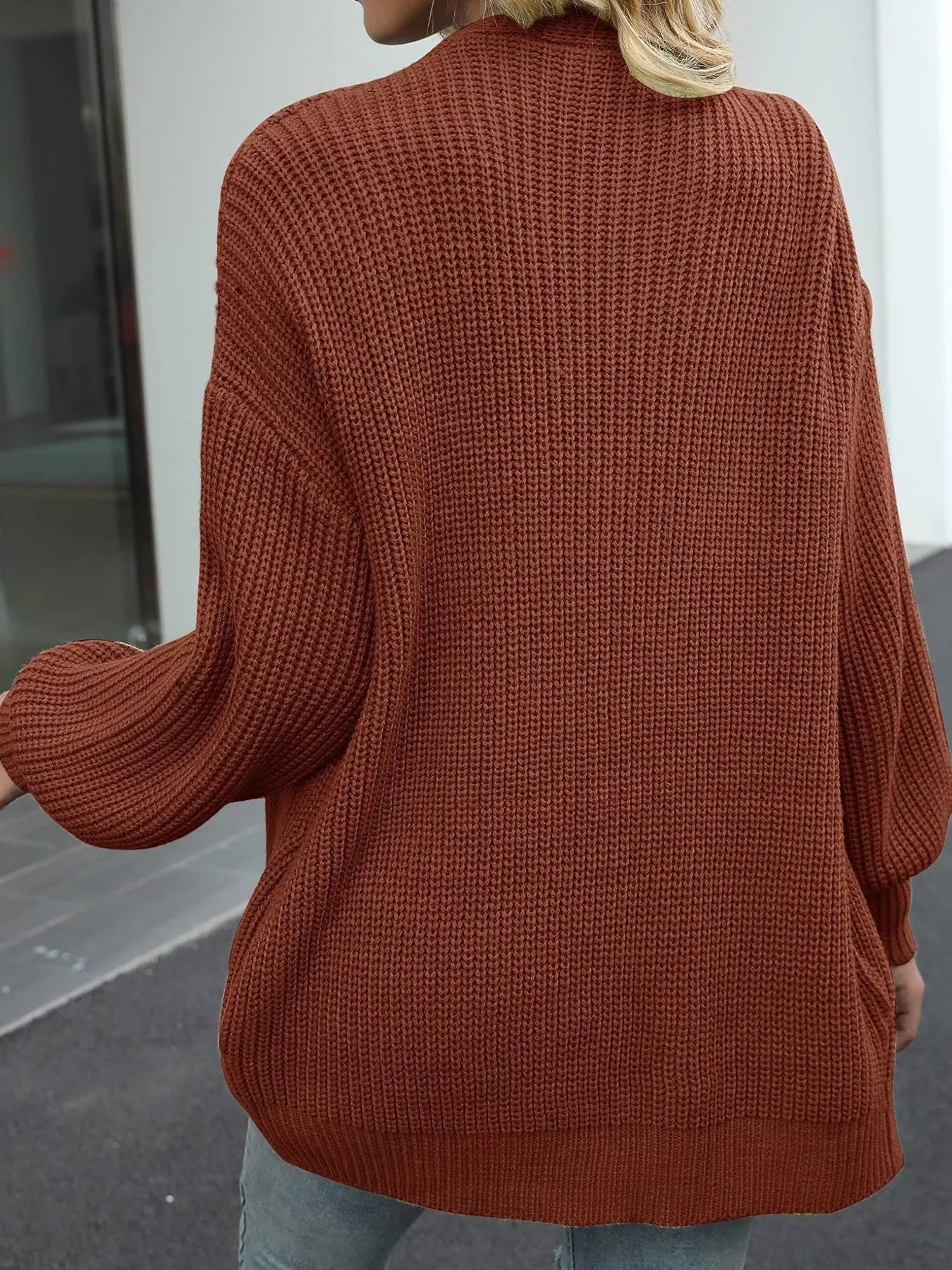 Chunky Knit Open Front Cardigan - PBNJ FASHIONS