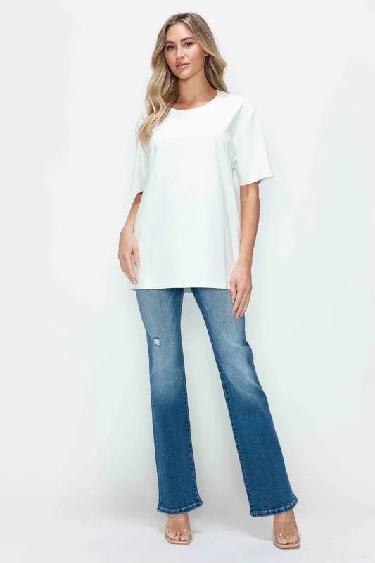 bytos Full Size Distressed High Rise Jeans with Pockets - PBNJ FASHIONS