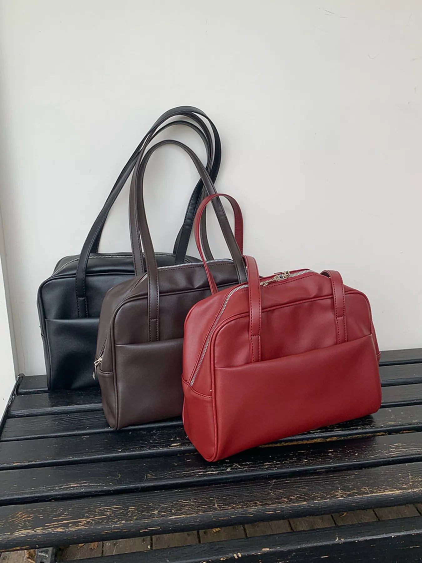 Classic Style Faux Leather Tote Bag - PBNJ FASHIONS