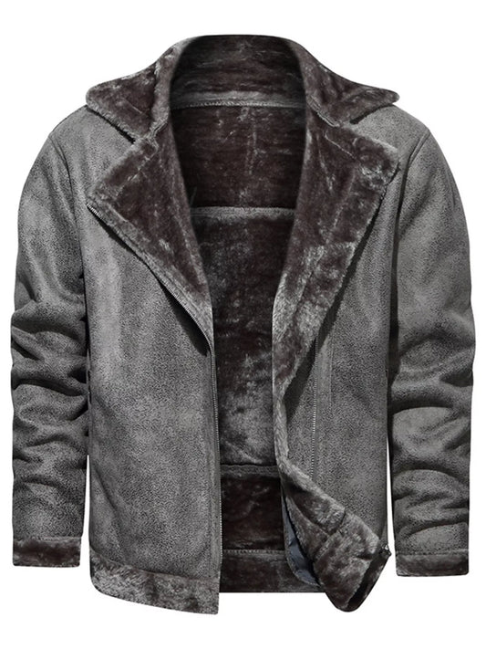 Men's Plus Size Zip Up Fuzzy Outerwear - PBNJ FASHIONS