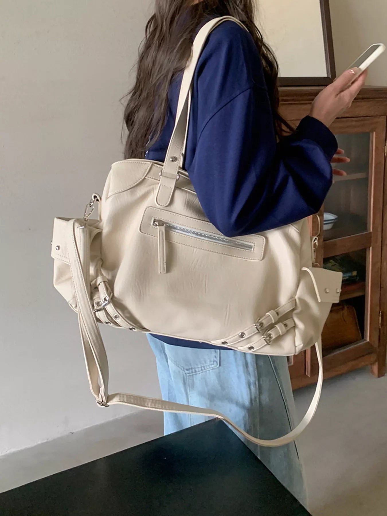 Rivet Decor Crossbody Bag - PBNJ FASHIONS
