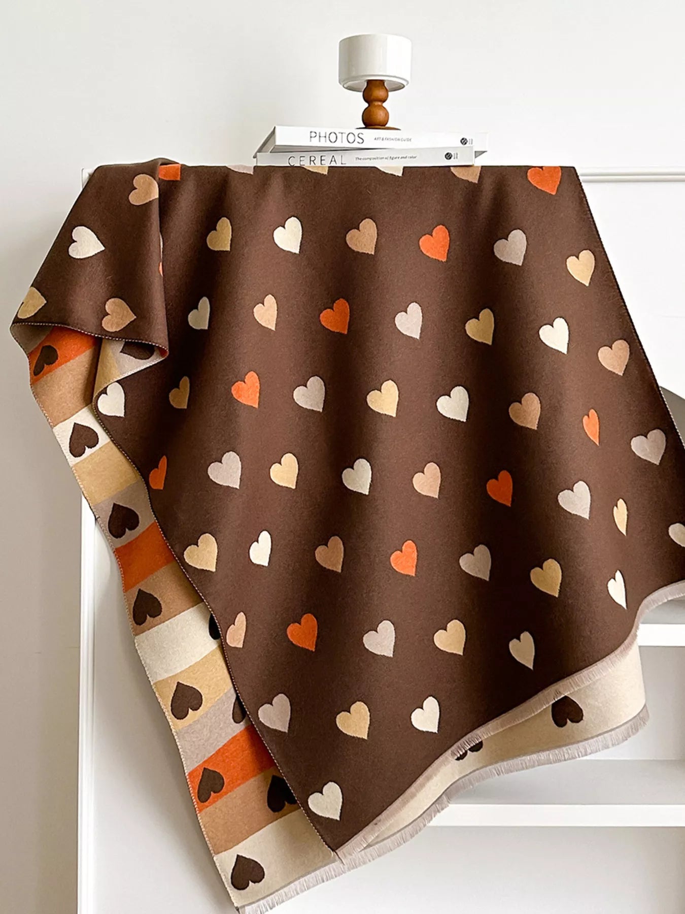 Heart Pattern Warm Scarf - PBNJ FASHIONS