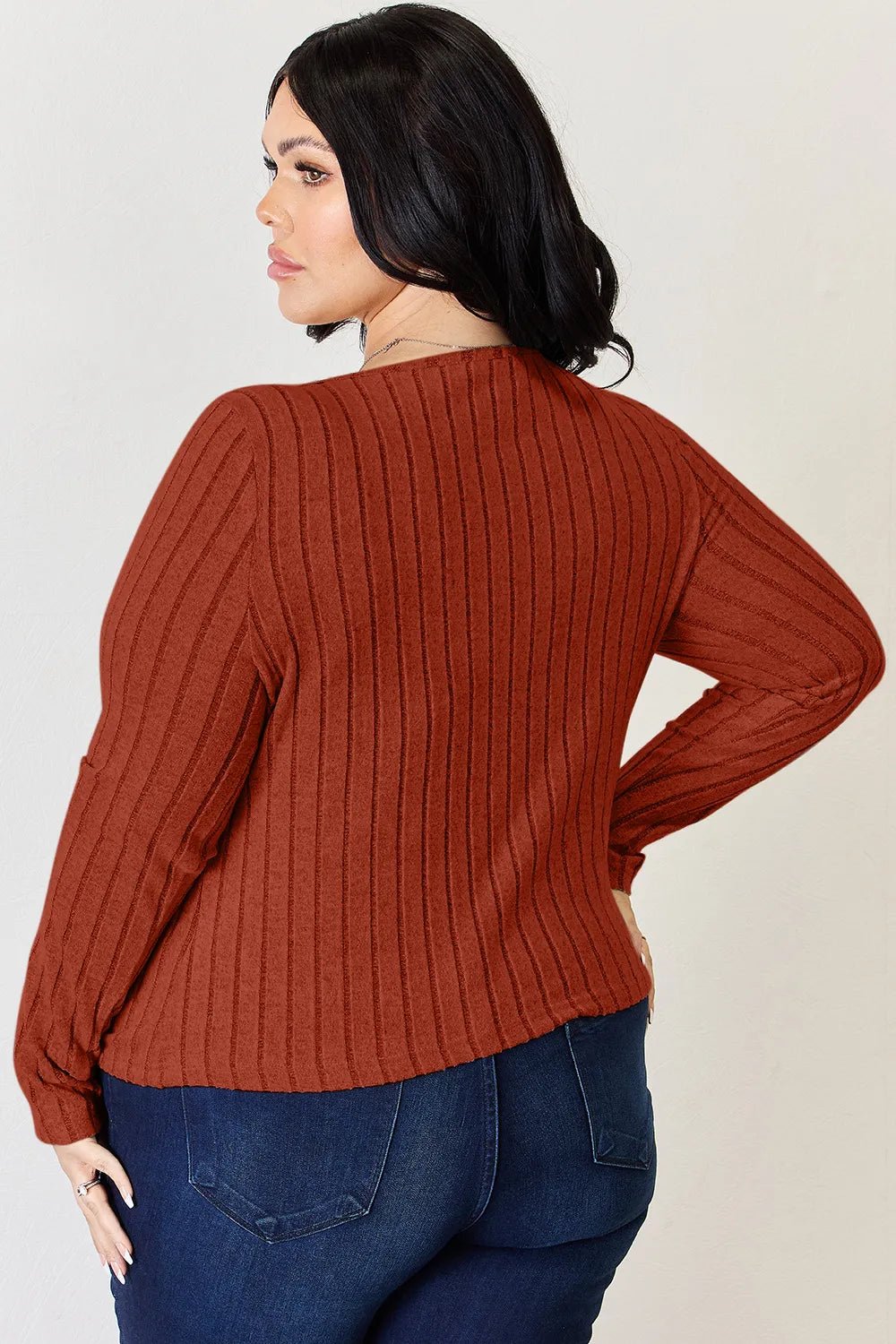 Basic Bae Full Size Ribbed Long Sleeve T-Shirt - PBNJ FASHIONS