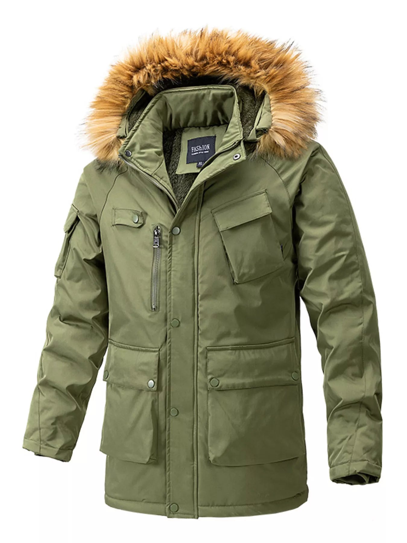 Men's Plus Size Fur Hooded Winter Parka Coat - PBNJ FASHIONS
