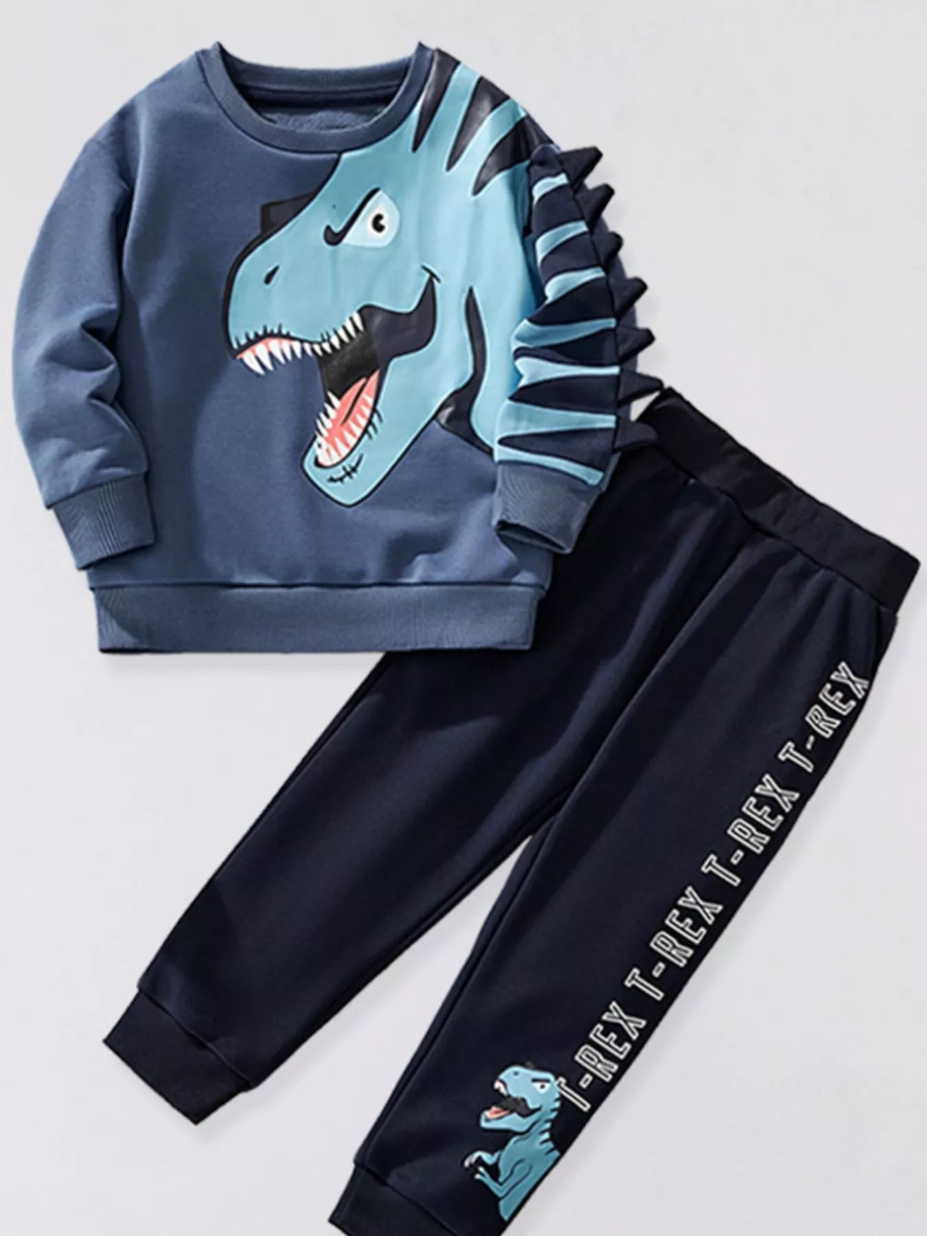 Children's Dinosaur Print Long Sleeve Sweatshirt & Pants Set - PBNJ FASHIONS