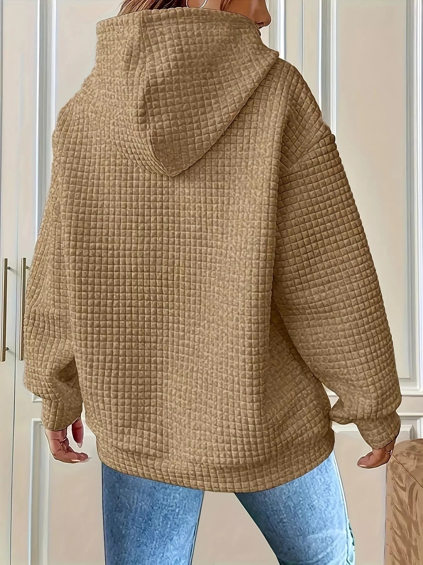 Textured Knit Drawstring Hoodie - PBNJ FASHIONS