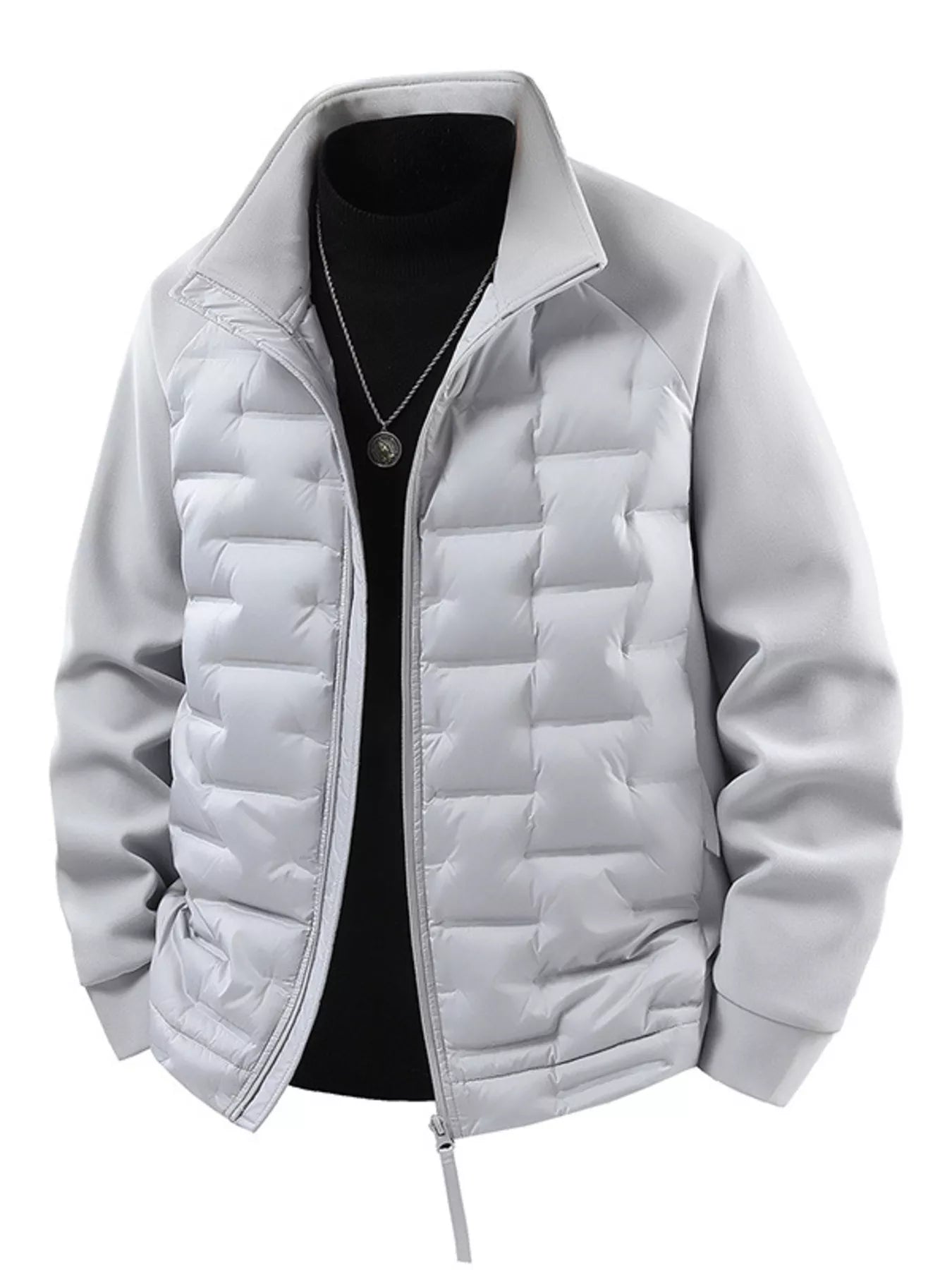Men's Plus Size Lightweight Padded Stand Collar Jacket - PBNJ FASHIONS