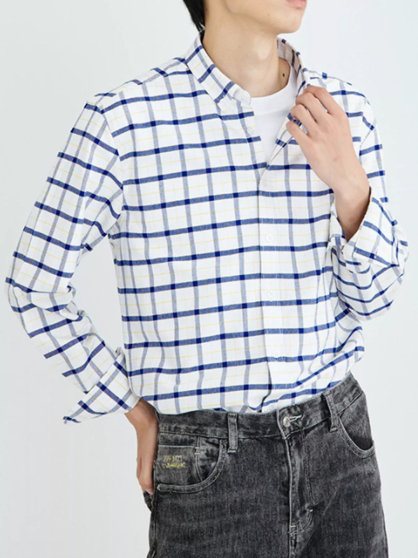 Men's Full Size Plaid Long Sleeve Shirt Plus Size - PBNJ FASHIONS