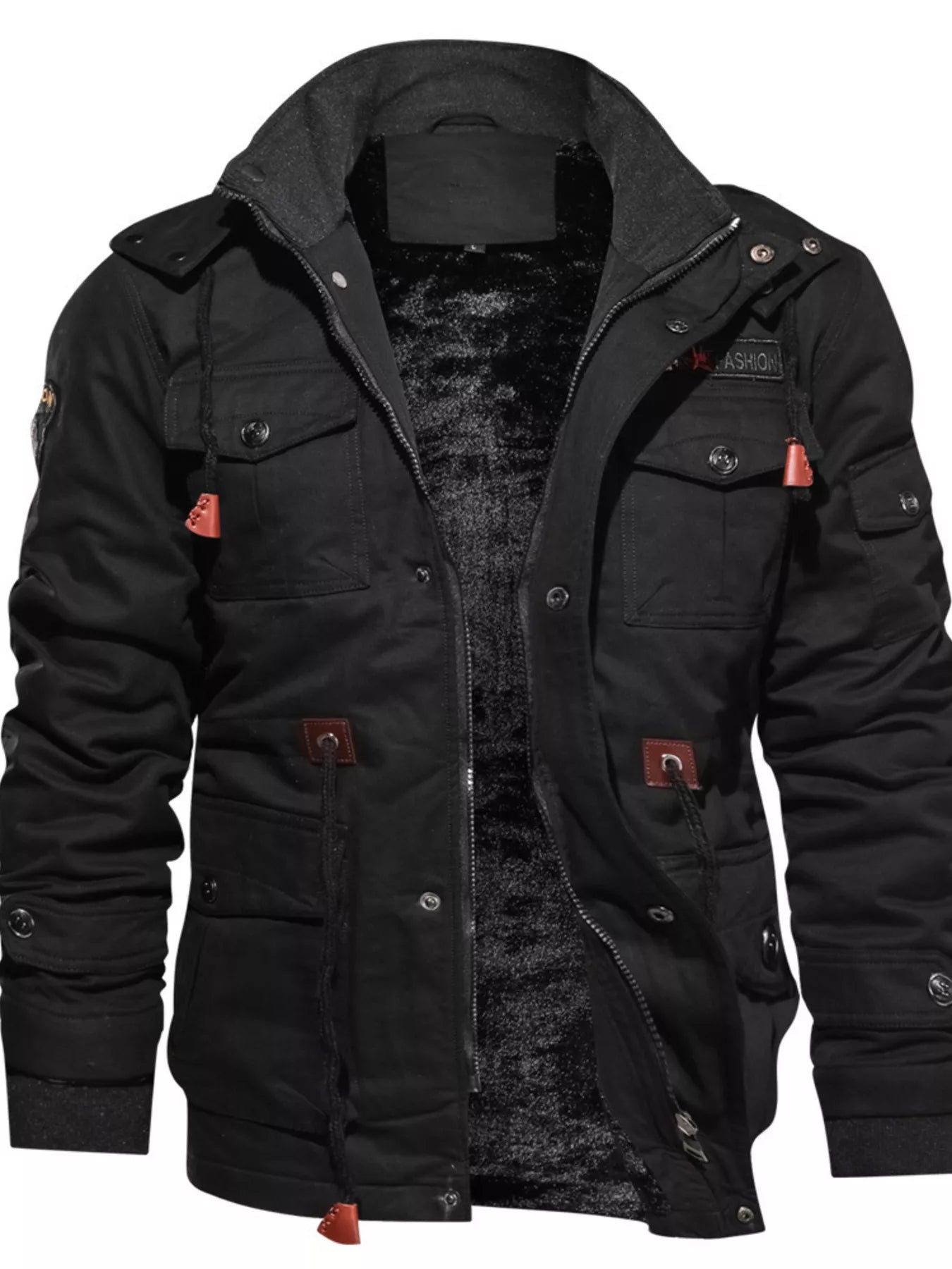 Men's Plus Size Fleece Lined Zip Up Jacket - PBNJ FASHIONS
