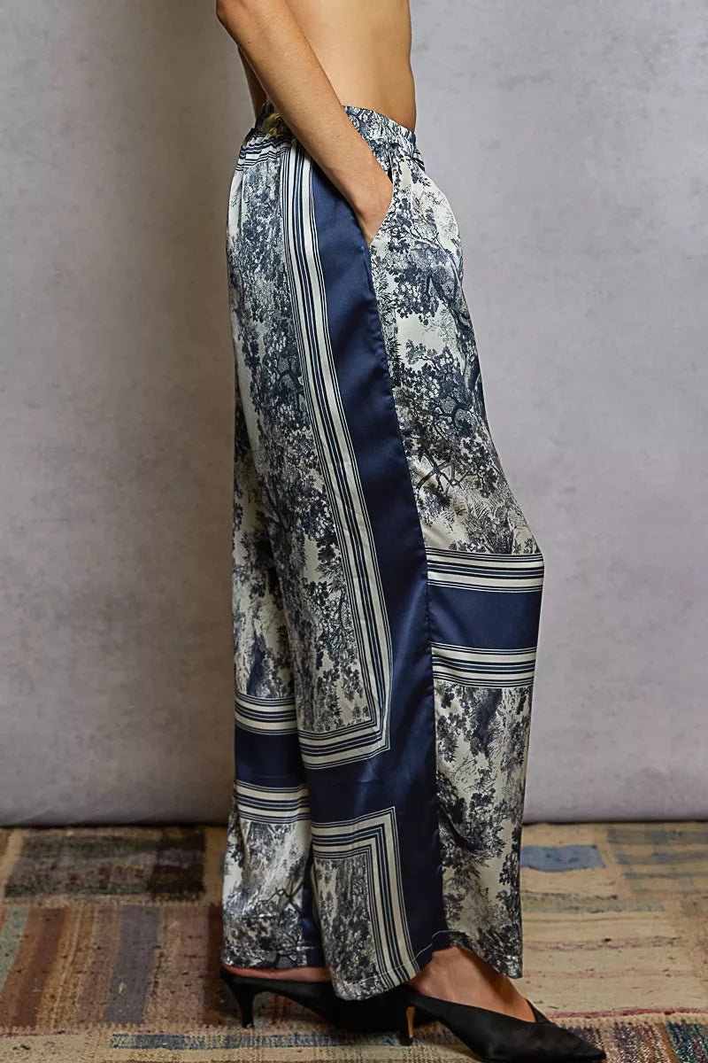 POL Floral Printed Woven Wide Leg Drawstring Pants - PBNJ FASHIONS