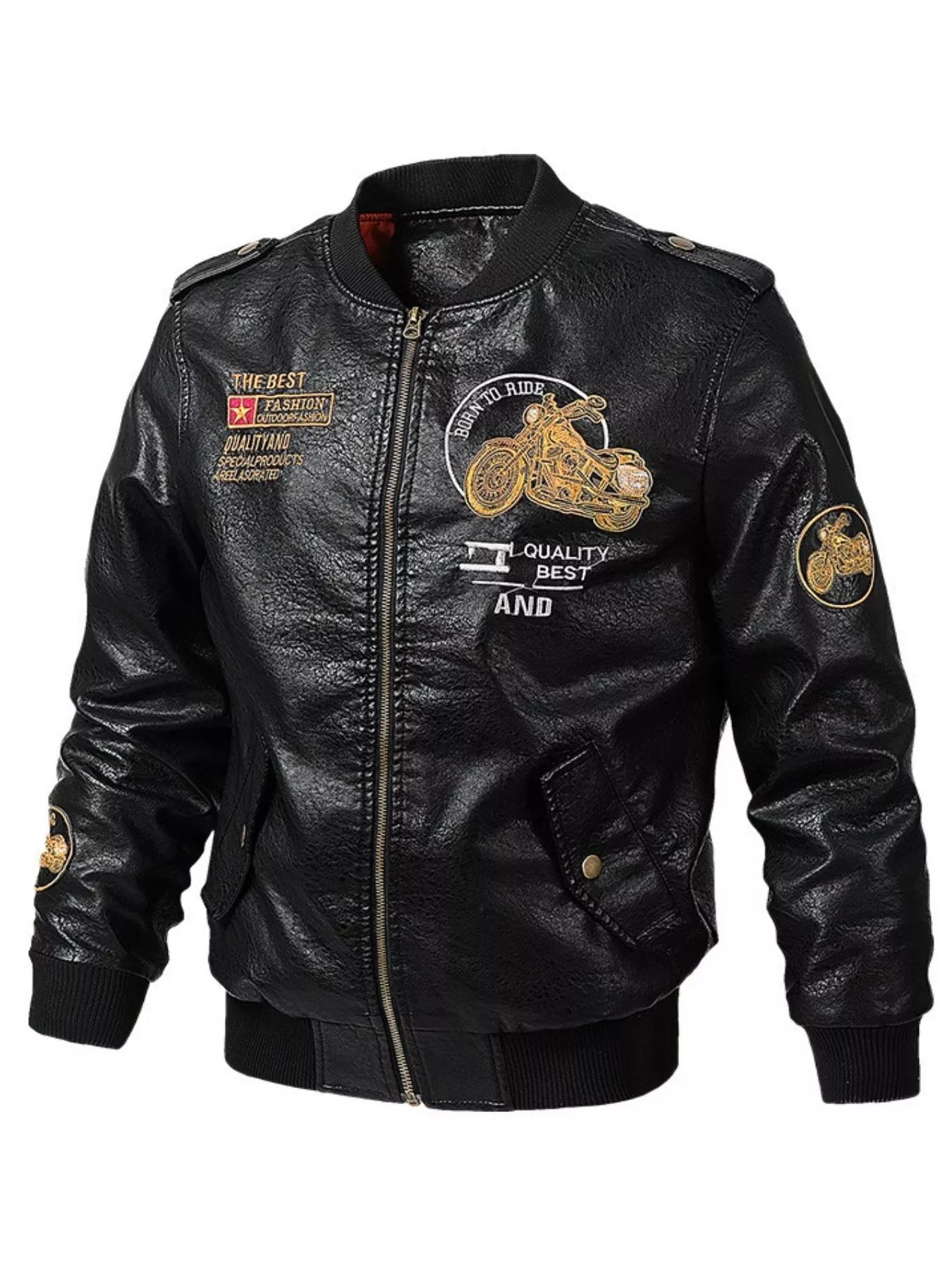 Men's Plus Size Zip Up Leather Jacket - PBNJ FASHIONS