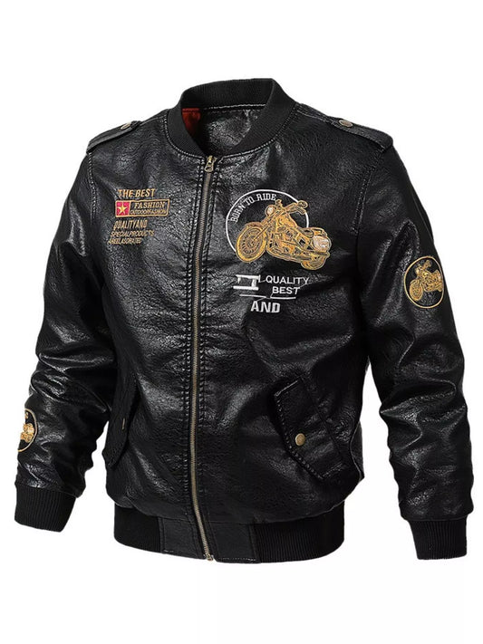 Men's Plus Size Zip Up Leather Jacket - PBNJ FASHIONS