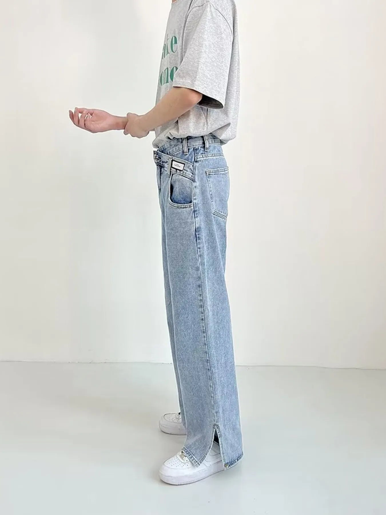 Men's Plus Size Side Slit Loose Fit Jeans - PBNJ FASHIONS