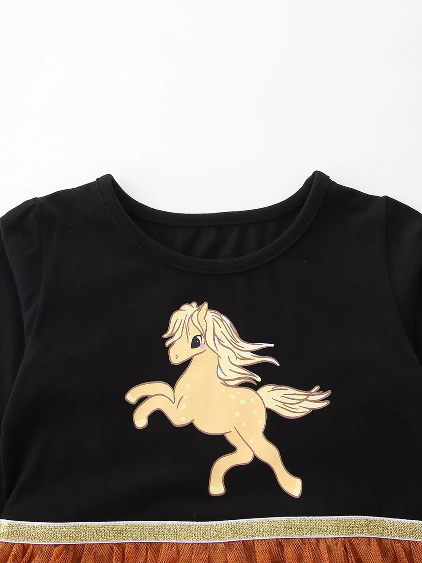 Children's Horse Long Sleeve Tulle Dress - PBNJ FASHIONS