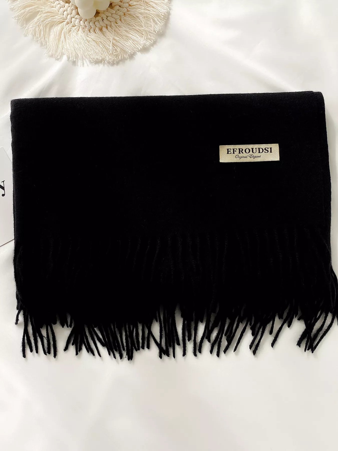Fringe Solid Color Scarf - PBNJ FASHIONS