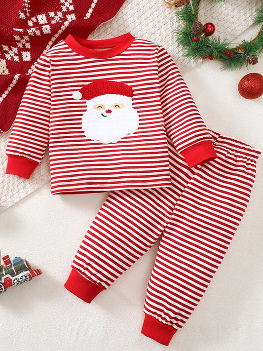 Children's Christmas Santa Striped Pajama Set - PBNJ FASHIONS