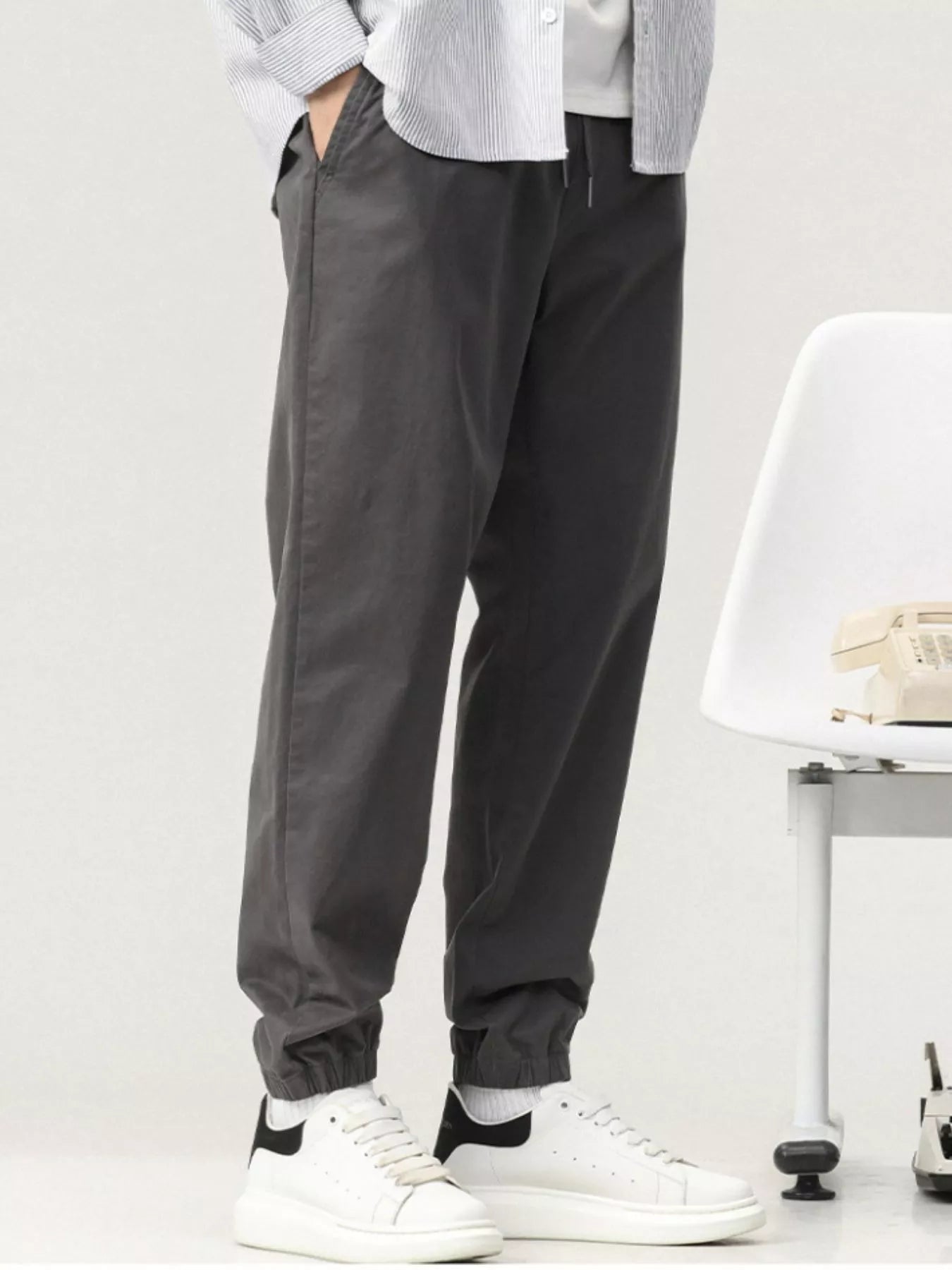 Men's Plus Size Casual Drawstring Ankle Cuffed Pants - PBNJ FASHIONS