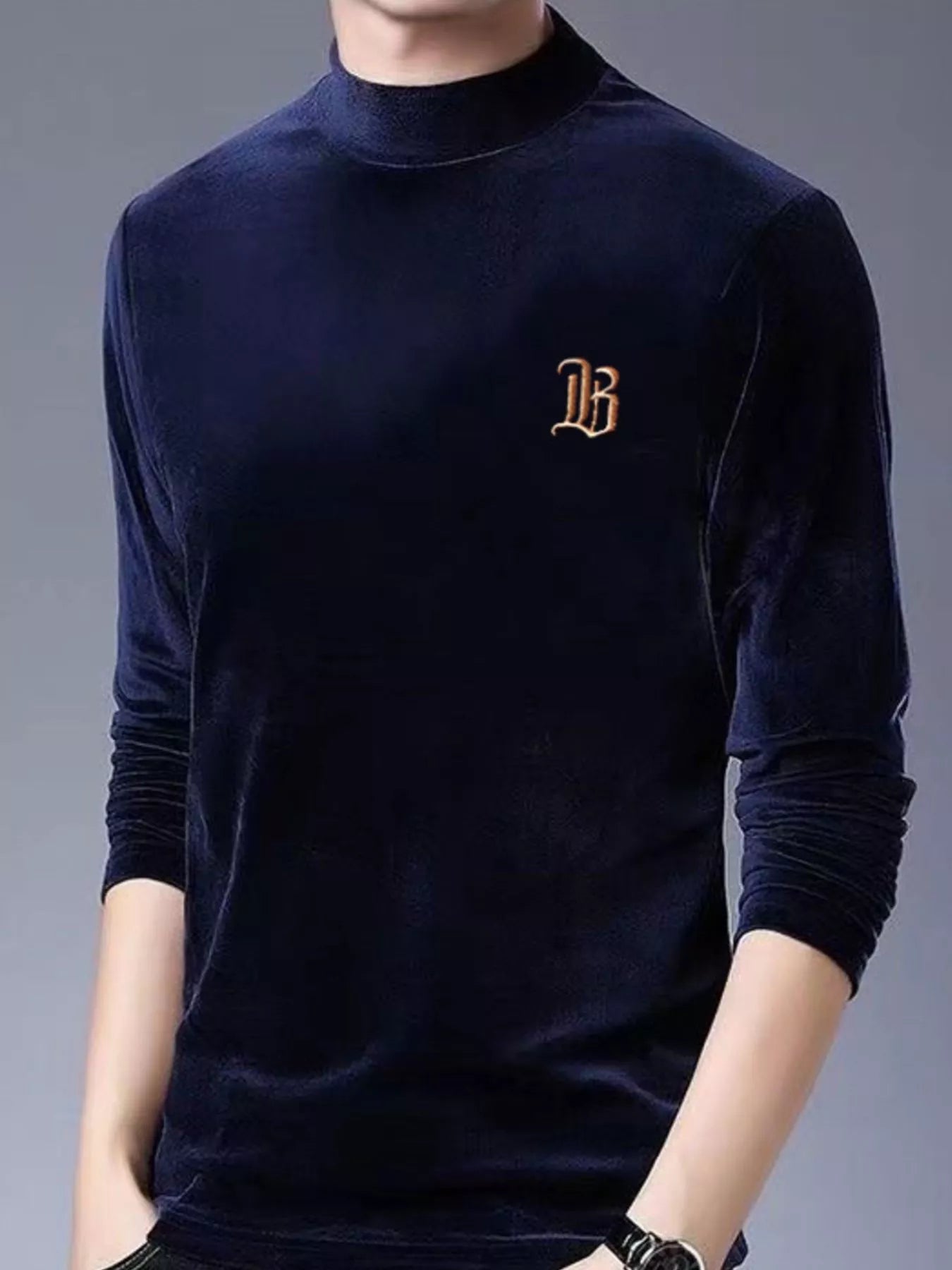 Men's Plus Size Mock Neck Long Sleeve Top - PBNJ FASHIONS
