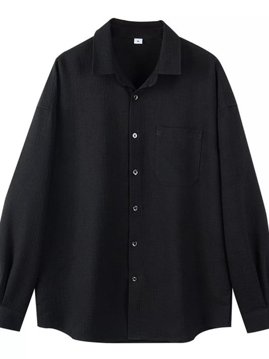 Men's Plus Size Button Up Long Sleeve Shirt - PBNJ FASHIONS