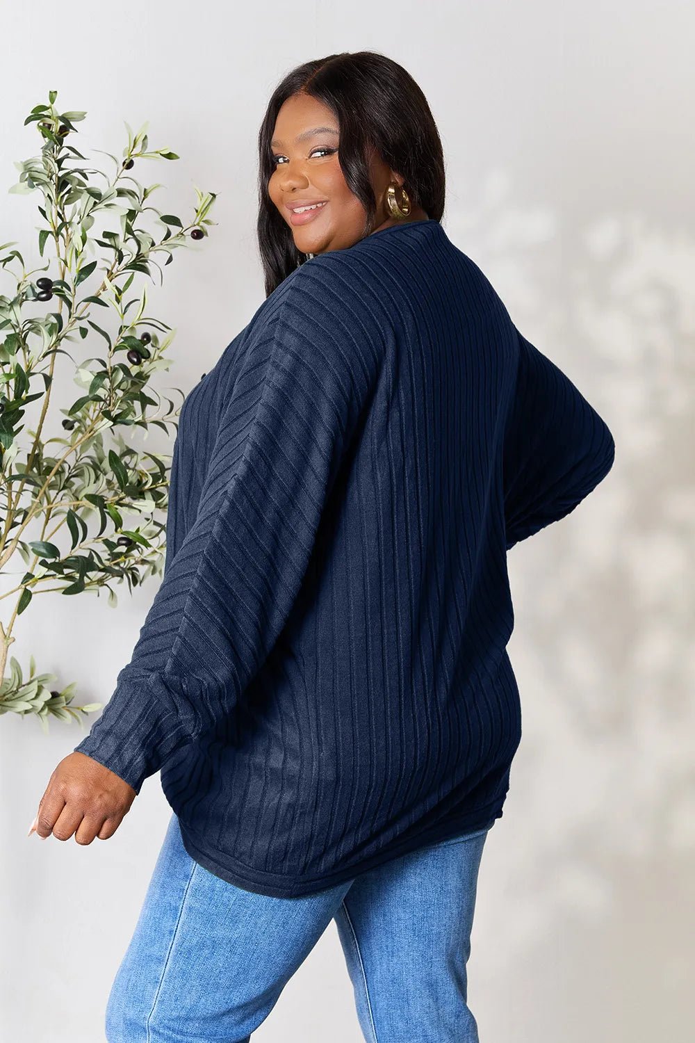 Basic Bae Full Size Ribbed Cocoon Cardigan - PBNJ FASHIONS