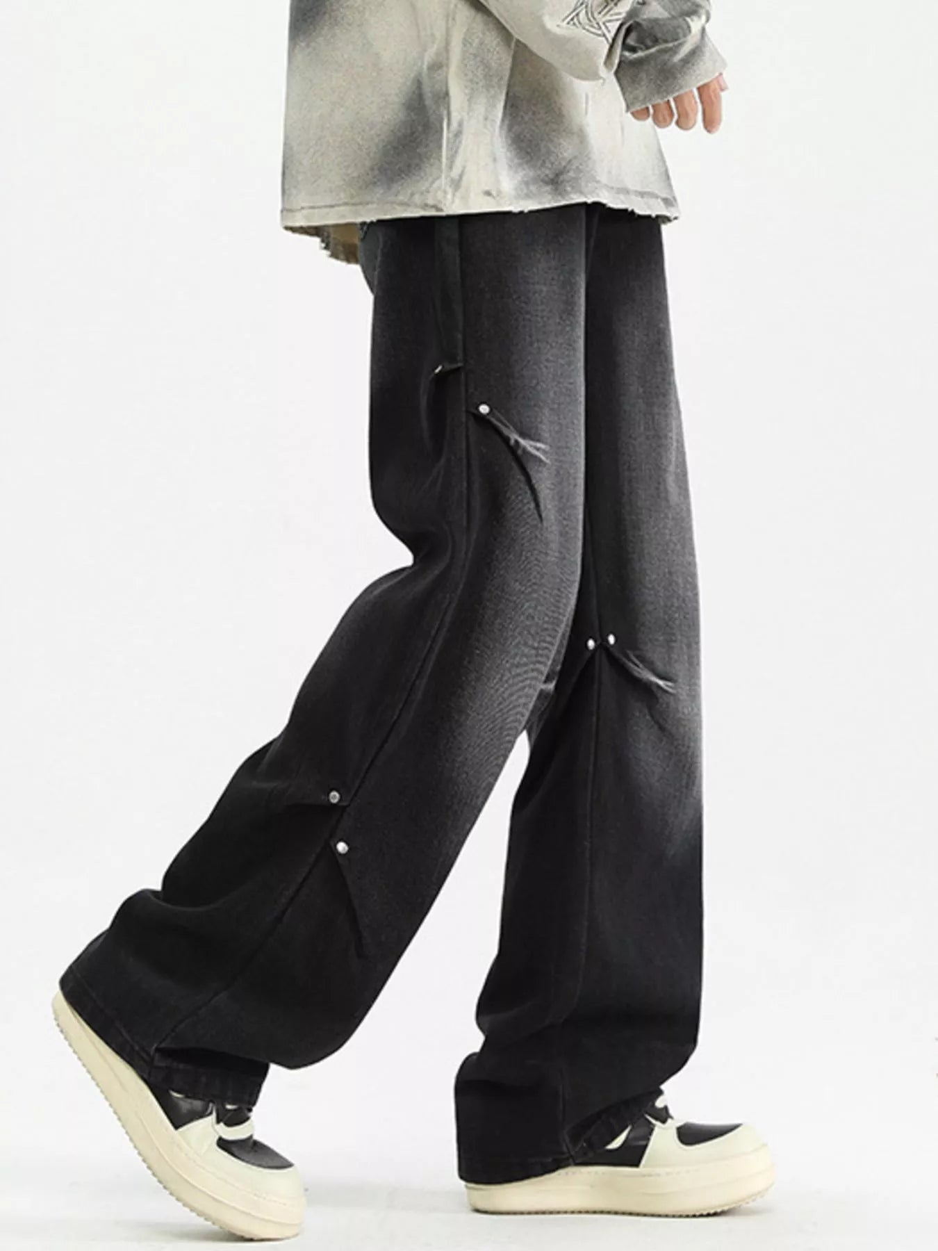 Men's Full Size Wide Leg Gradient Jeans Plus Size - PBNJ FASHIONS