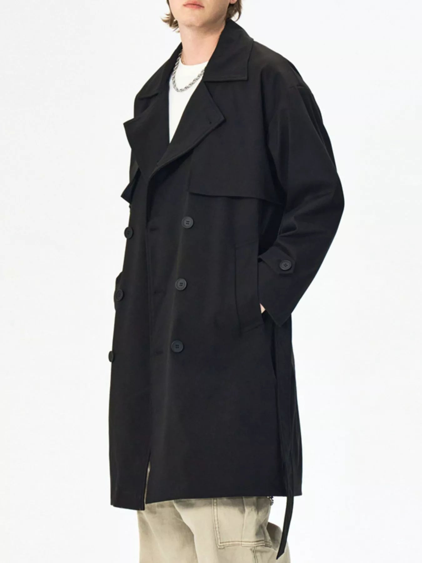Men's Full Size Double - Breasted Trench Coat Plus Size - PBNJ FASHIONS