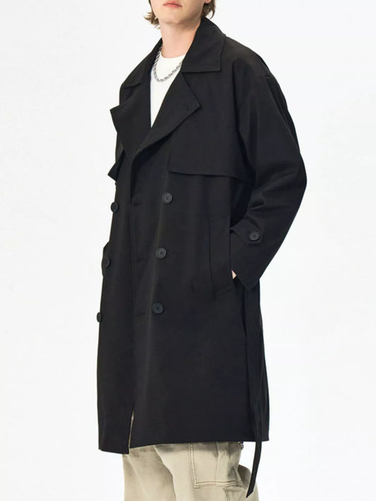 Men's Full Size Double - Breasted Trench Coat Plus Size - PBNJ FASHIONS