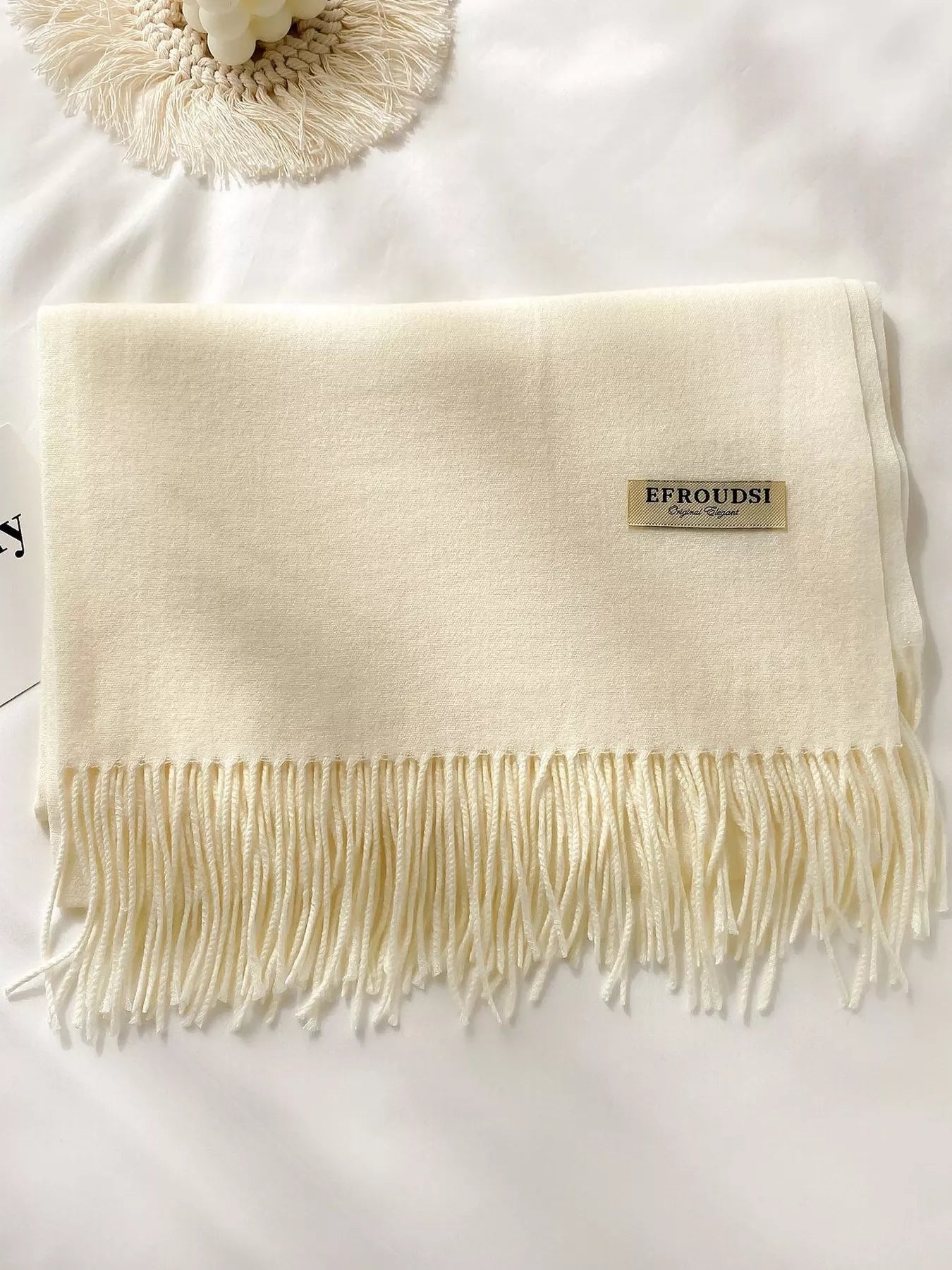 Fringe Solid Color Scarf - PBNJ FASHIONS
