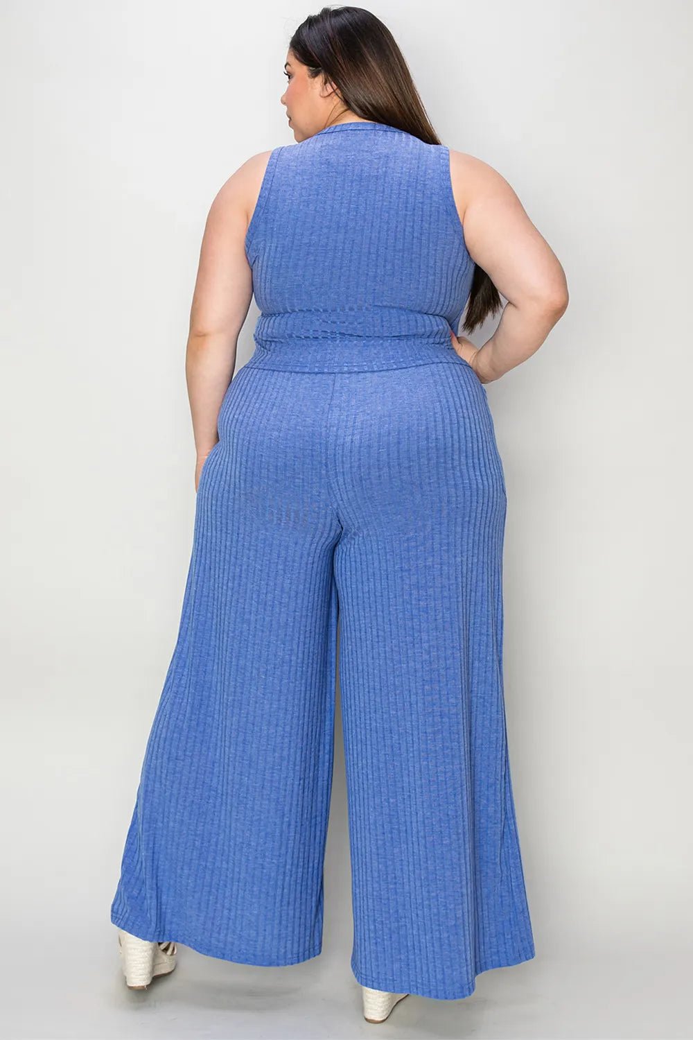 Basic Bae Full Size Ribbed Tank and Wide Leg Pants Set - PBNJ FASHIONS