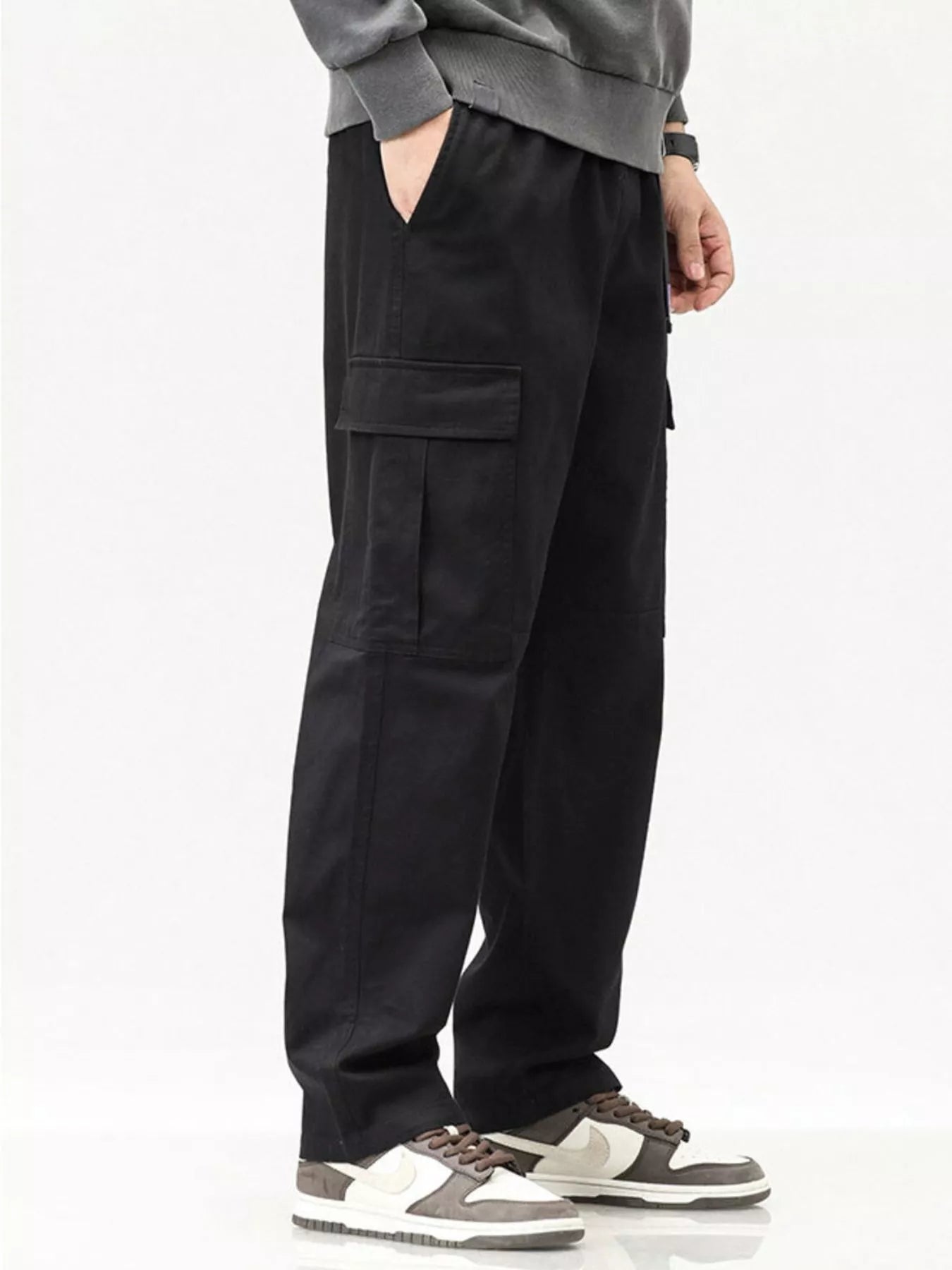 Men's Full Size Casual Cargo Pants with Elastic Waist Plus Size - PBNJ FASHIONS