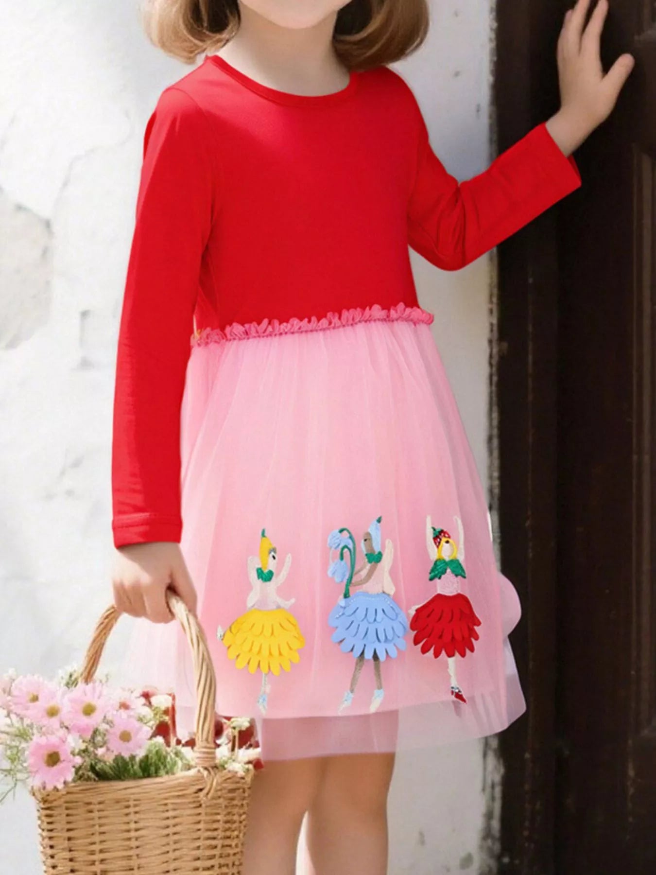 Children's Ballerina Applique Tulle Dress - PBNJ FASHIONS