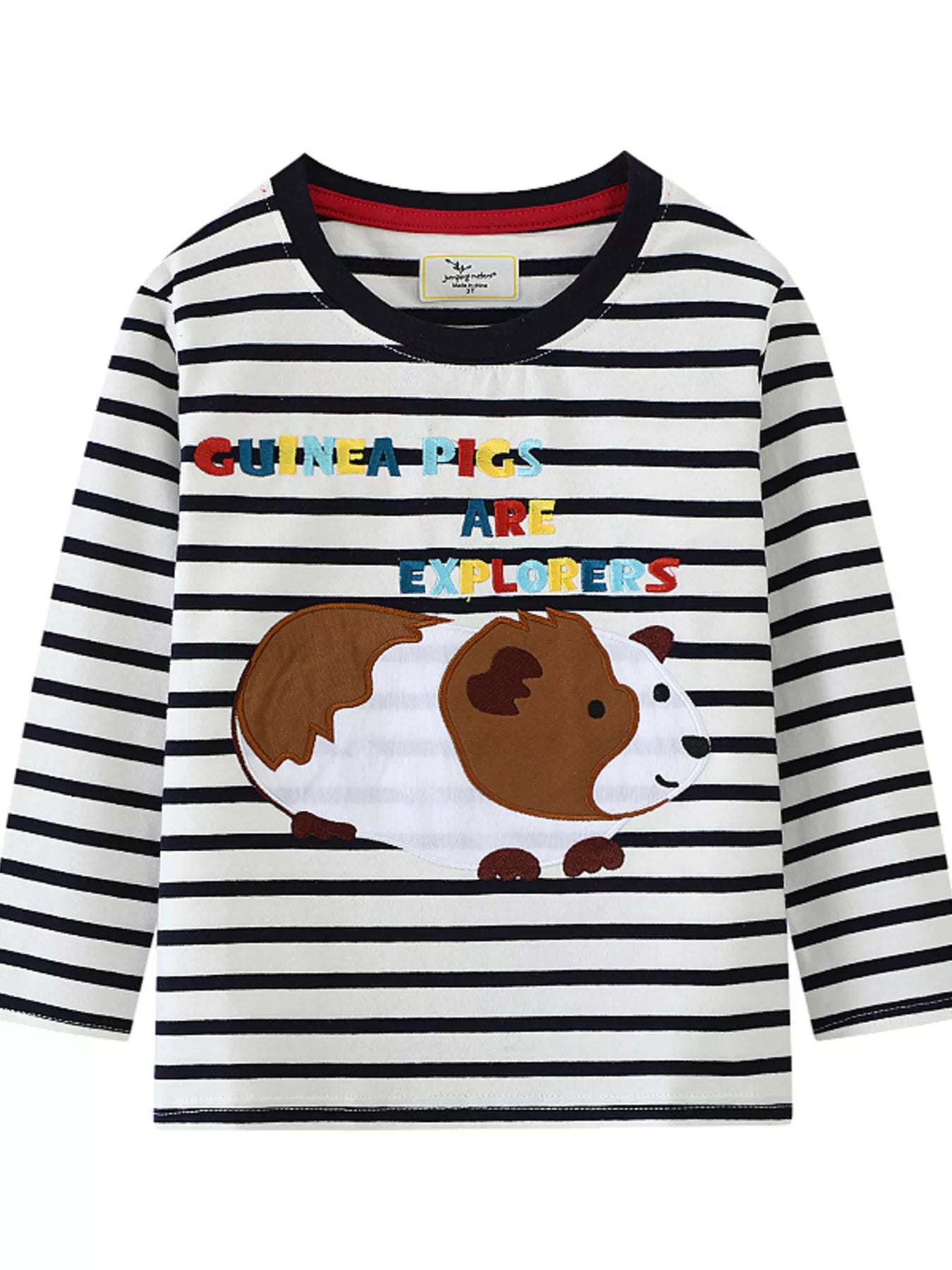 Children's Guinea Pig Explorer Striped Long Sleeve T-Shirt - PBNJ FASHIONS