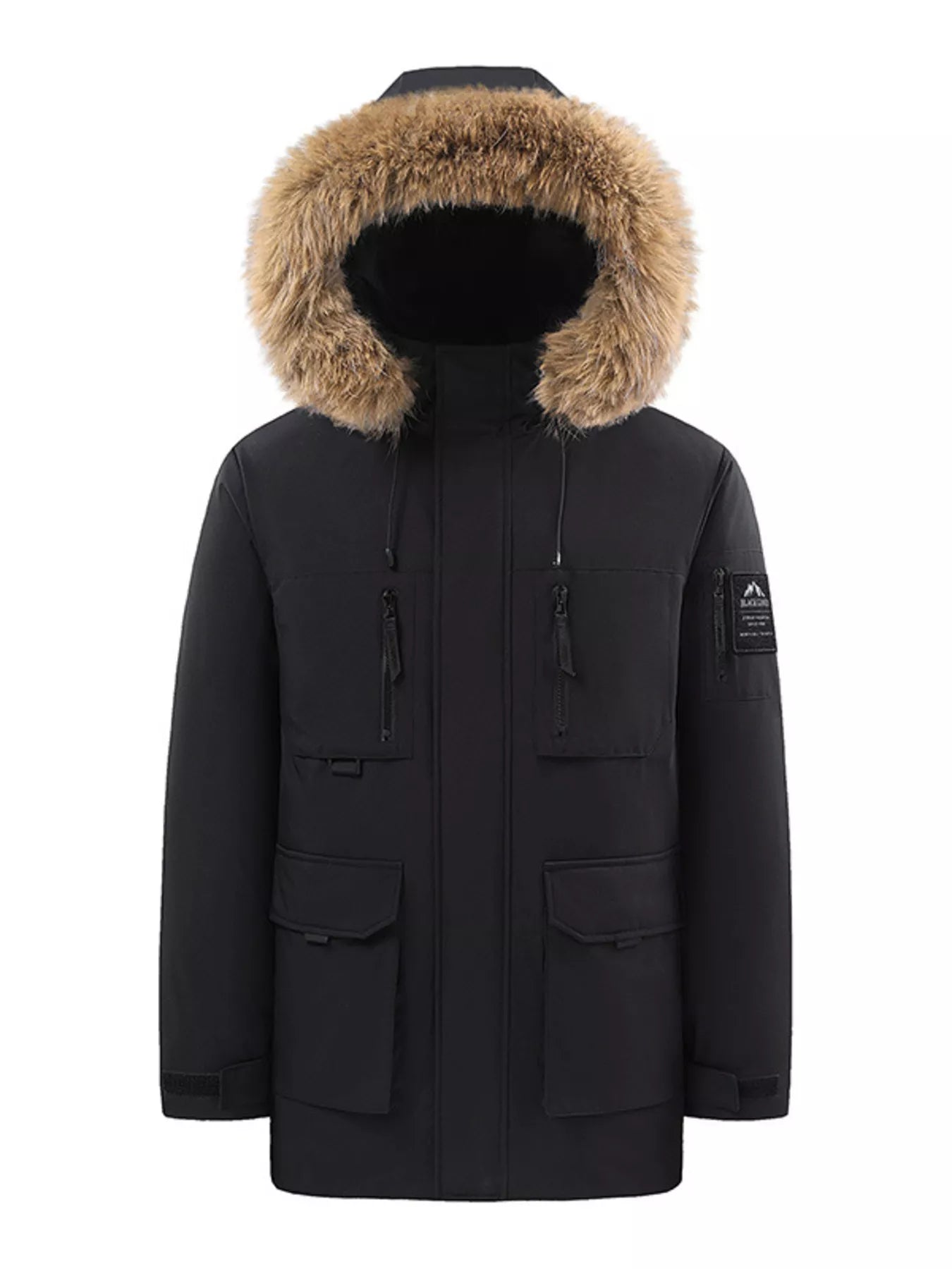 Men's Full Size Fur Hooded Winter Parka Coat Plus Size - PBNJ FASHIONS