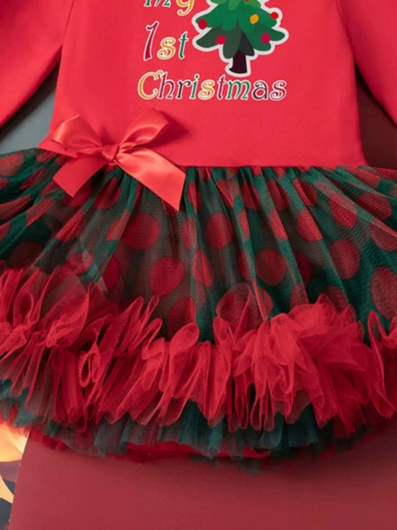 Children's Christmas Stocking Tulle Ruffle Dress - PBNJ FASHIONS