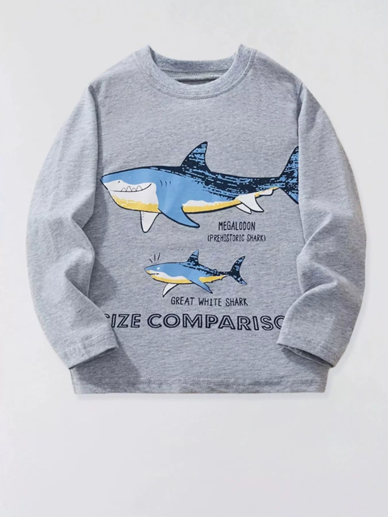Children's Long Sleeve Shark Graphic T-Shirt - PBNJ FASHIONS