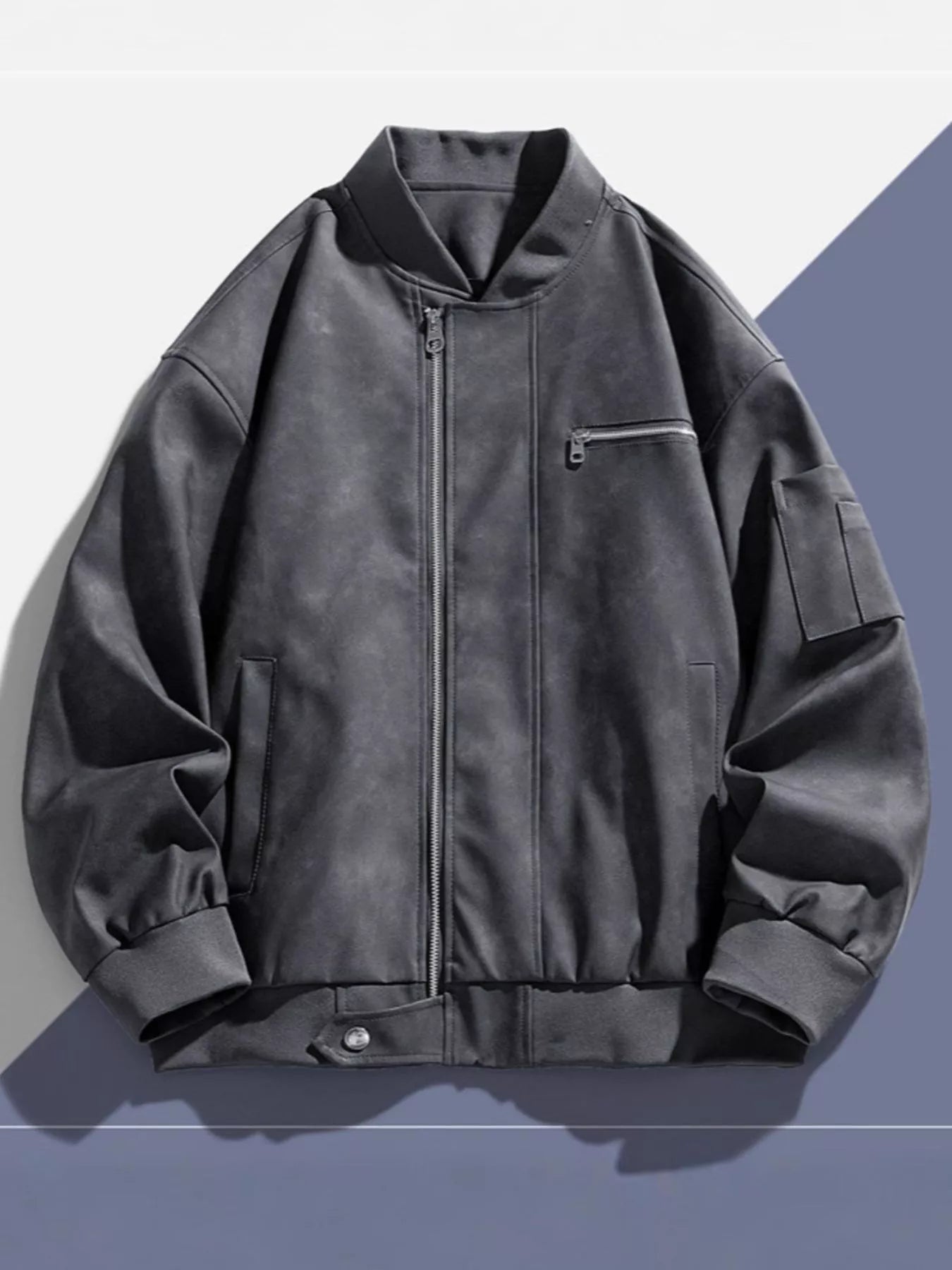 Men's Plus Size Zip Up Bomber Jacket - PBNJ FASHIONS