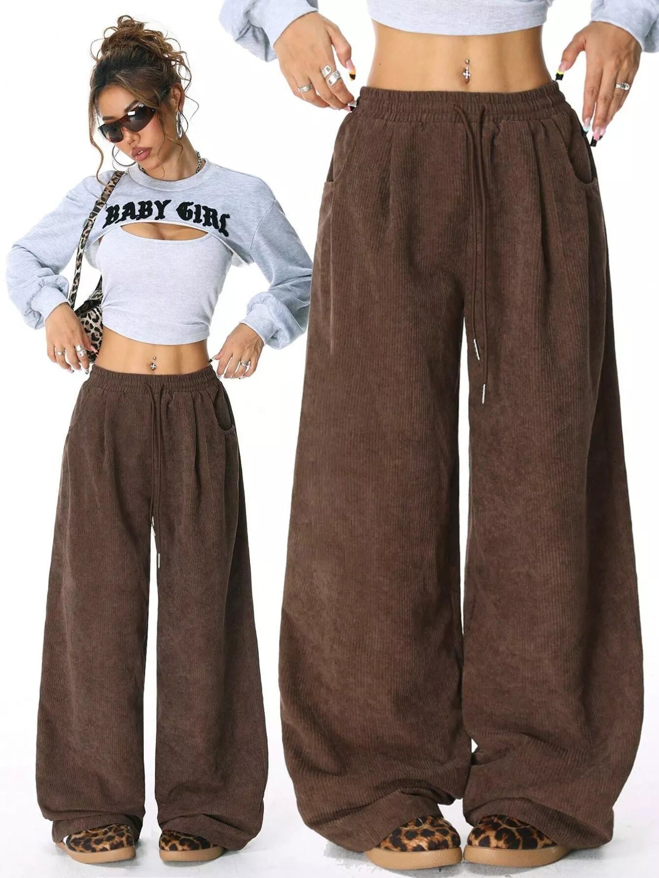 Casual Corduroy Wide Leg Pants - PBNJ FASHIONS