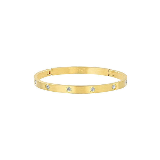 BG308G B.Tiff 8 - Stone Matte Gold Bangle Bracelet - PBNJ FASHIONS