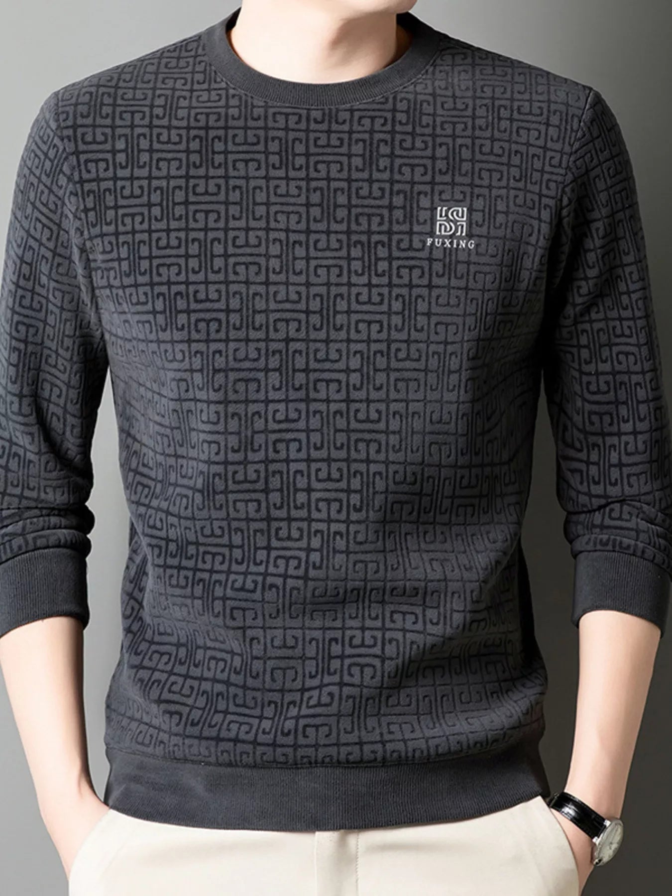 Men's Plus Size Long Sleeve Textured Casual Knit Top - PBNJ FASHIONS